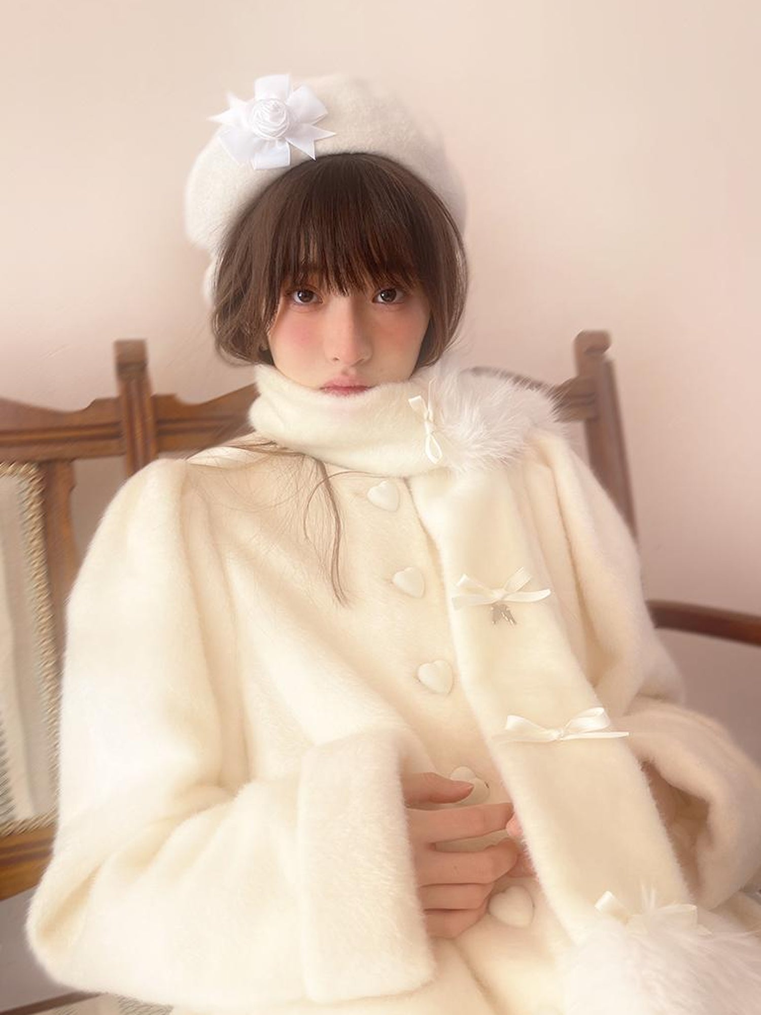 Daytoday Vintage Puff Sleeve Long Coat With Quilted Warmth