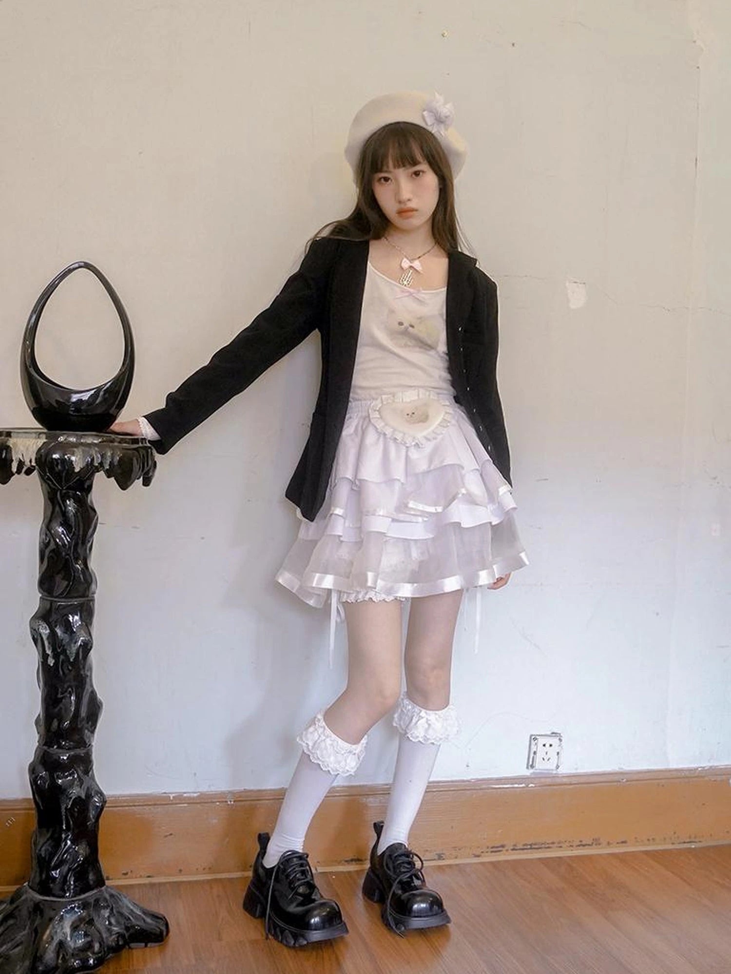 Vintage Rose Jacquard Sailor Collar Blazer