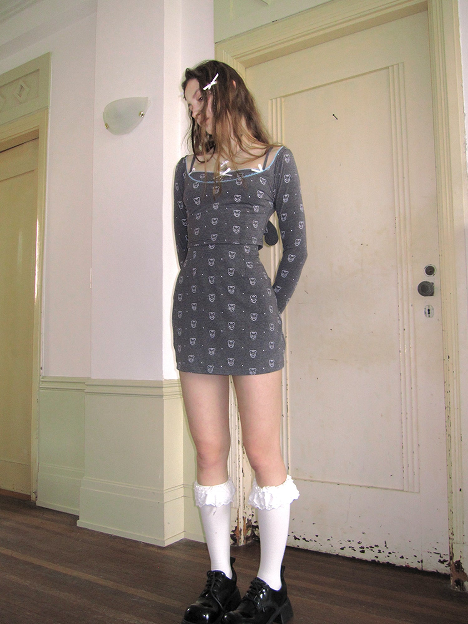 Daytoday Winged Polka Dot Bow Strap Cami Dress With Detachable Wings