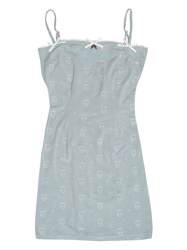 Winged Polka Dot Bow Strap Cami Dress With Detachable Wings