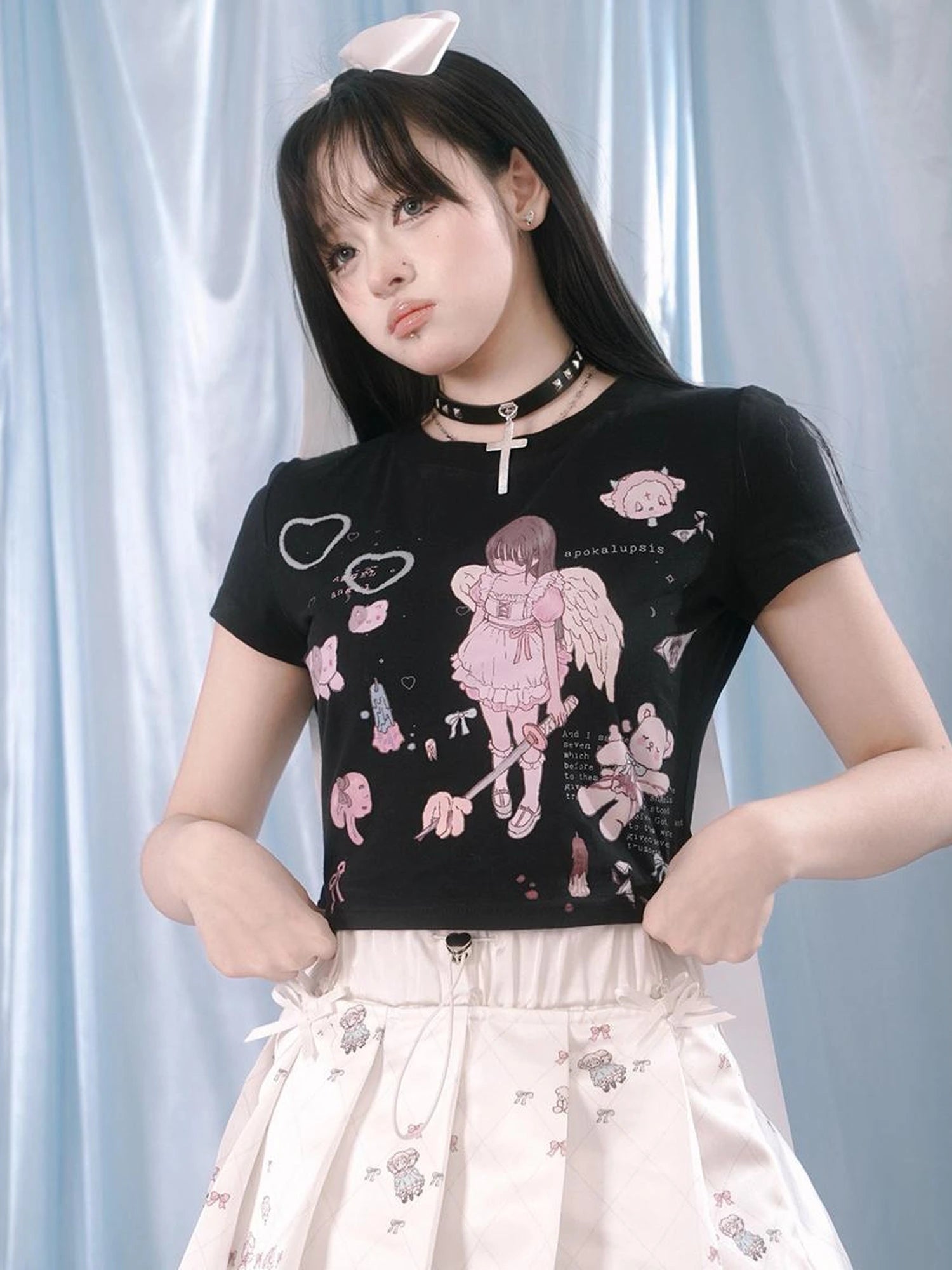 Youth Angel Print Fitted Tee