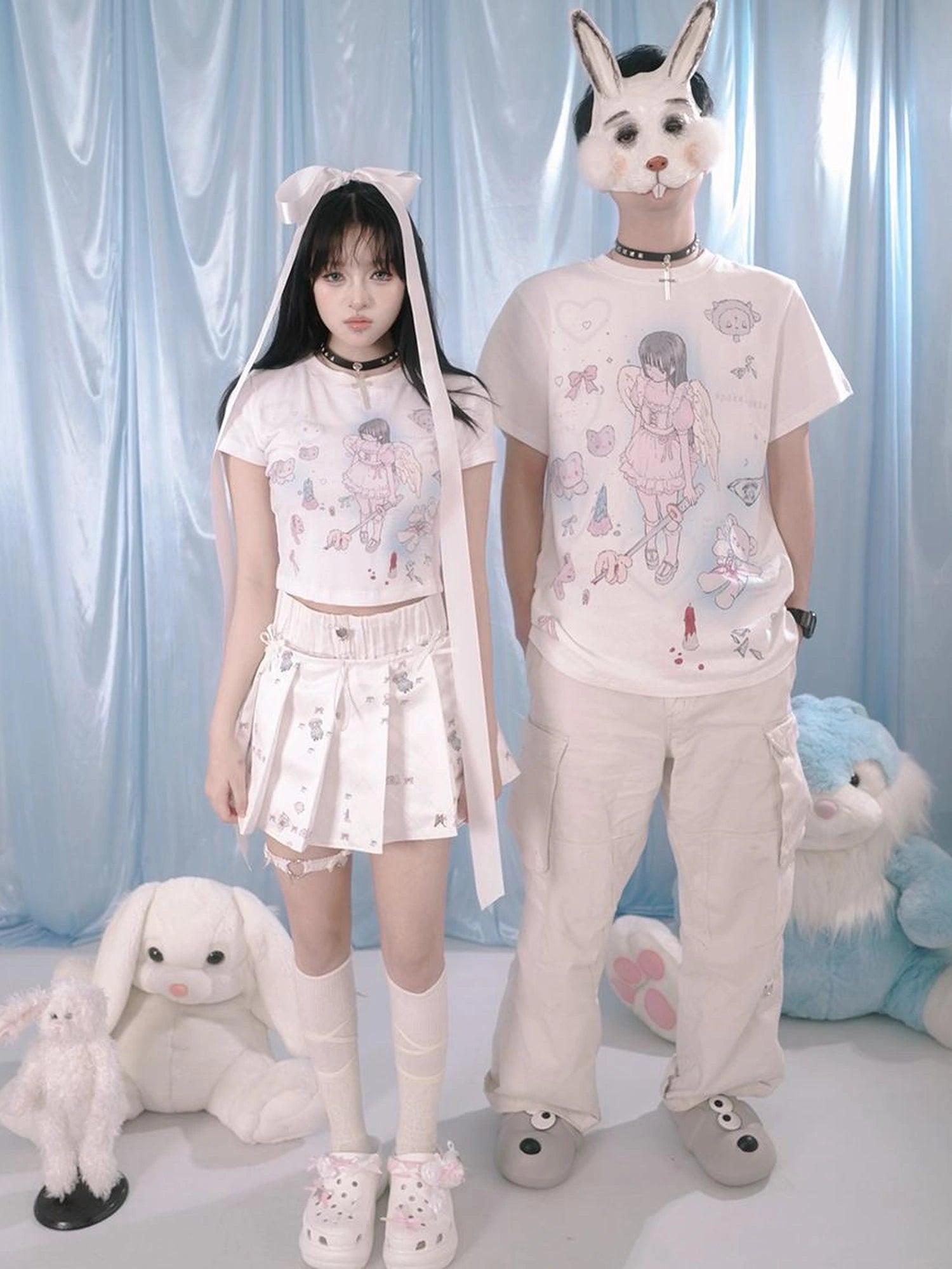 Youth Angel Print Fitted Tee