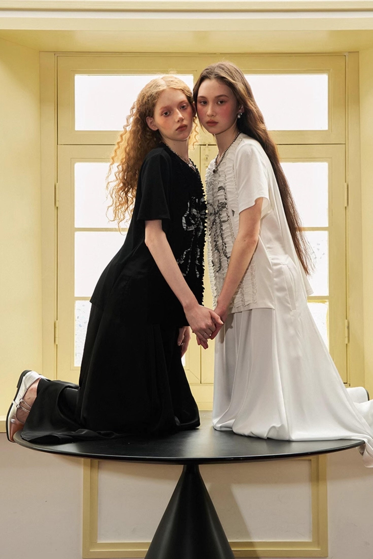 DIDDI MODA Deconstructed Bow Pleat Print Tee Dress