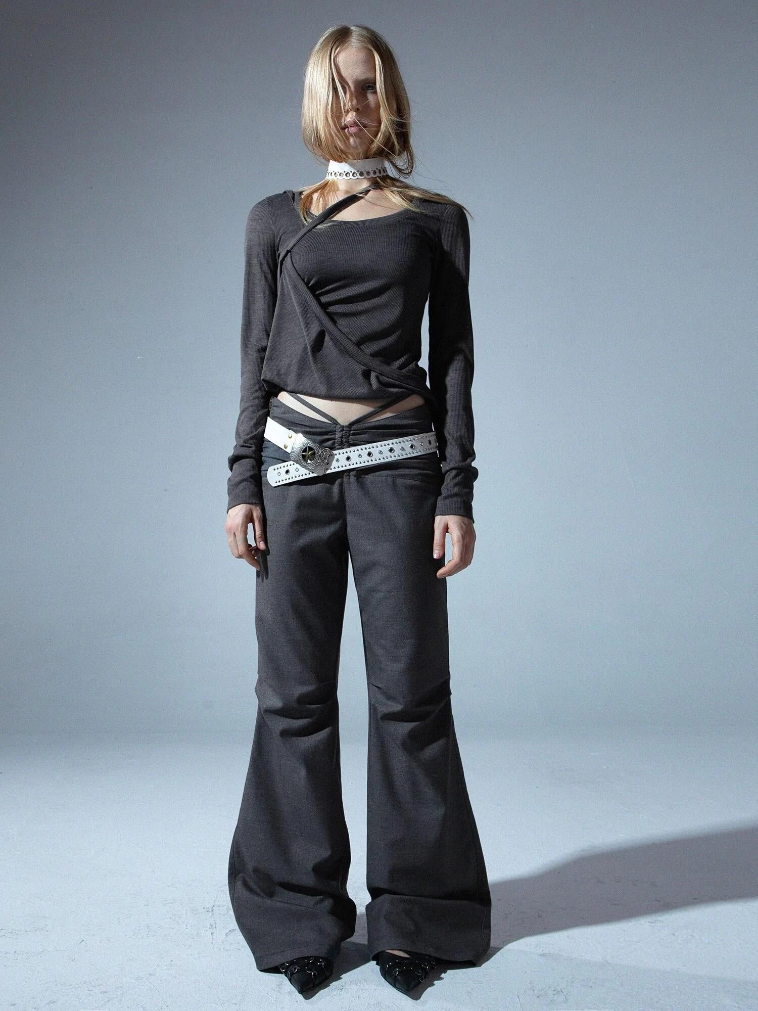 Deconstructed Hooded Long Sleeve Multi-Way T-Shirt