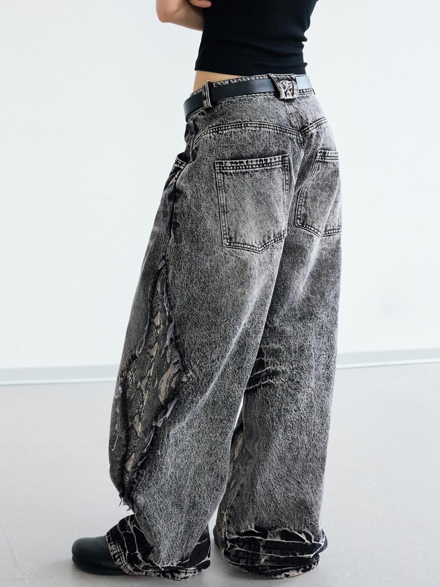 Peoplesense Deconstructed Raw Edge Washed Scimitar Jeans