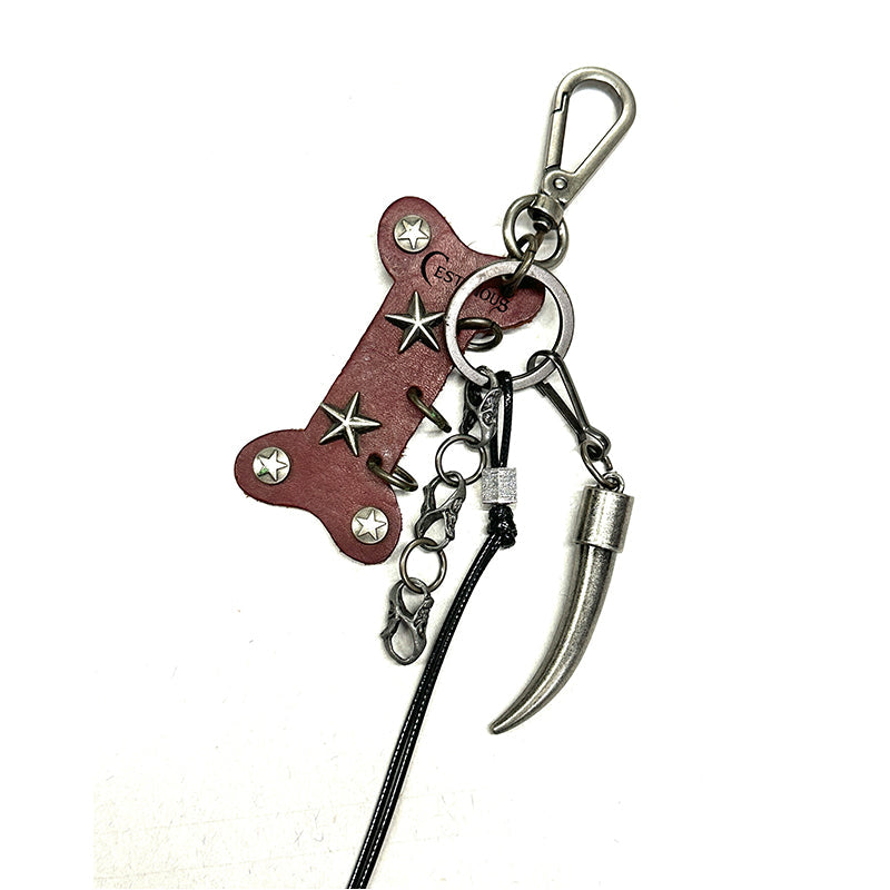 Update Cest Nous Punk Bone Leather Keychain Escape In Rain