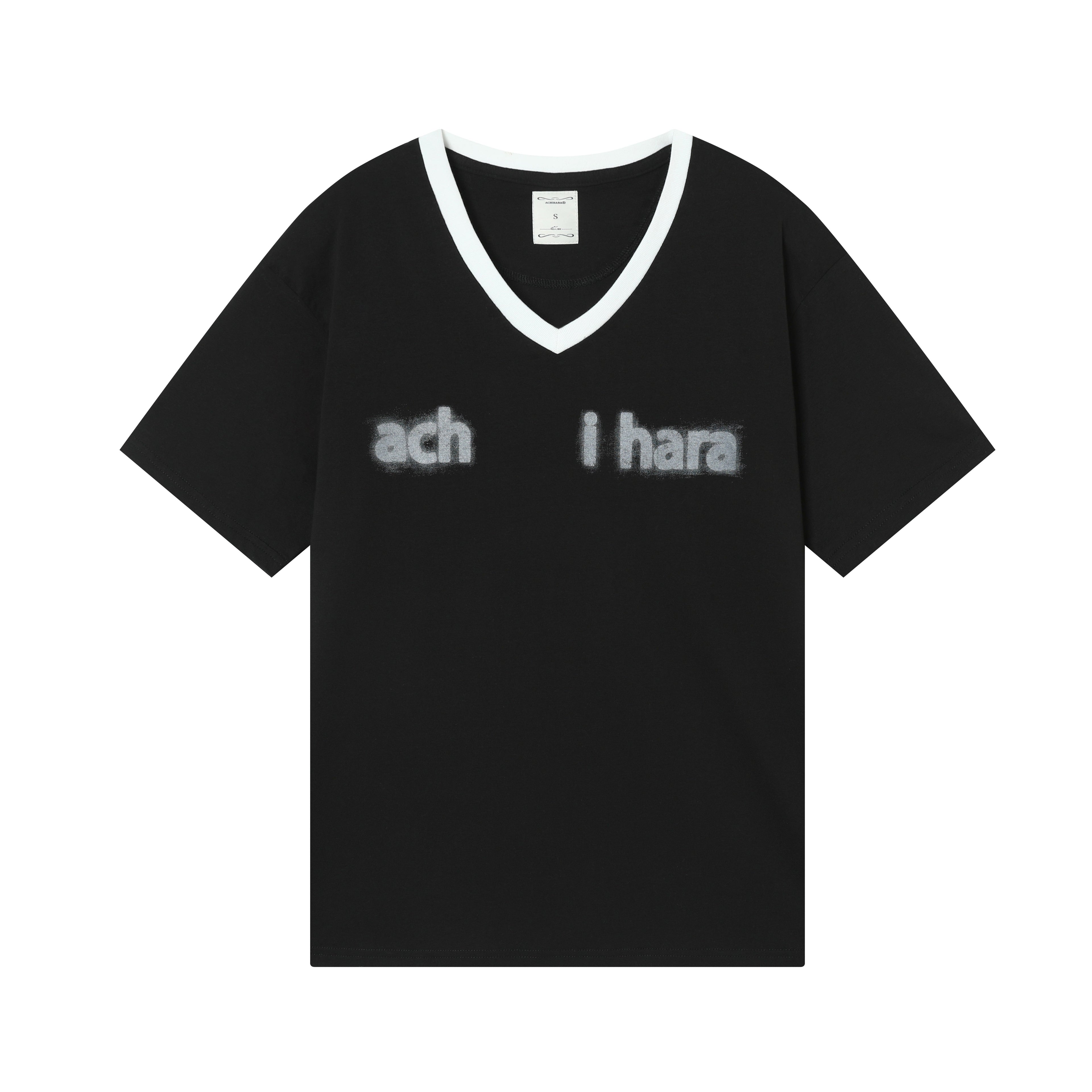 Achihara V-Neck Relaxed Tee With Melting Ice Design
