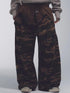 NONAME SPACE Deformed Camo Low Waist Sweatpants Loose Fit Stretch Print