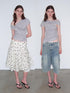 Delivery Asymmetric Pleated Sleeveless T-Shirt Multi-Way Wear Light Gray