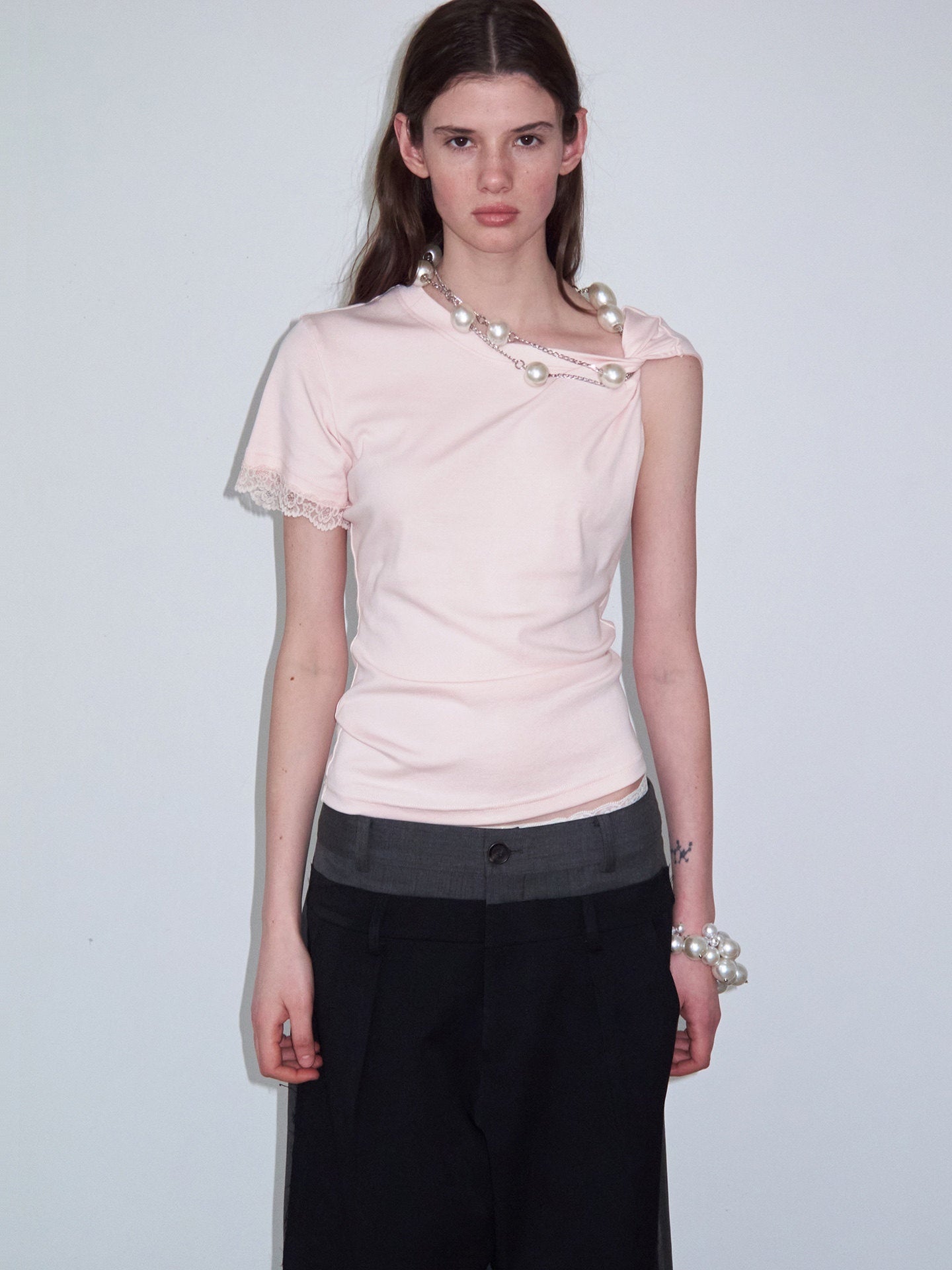 Delivery_Asymmetrical_Off_Shoulder_Knot_Lace_Trim_Women&