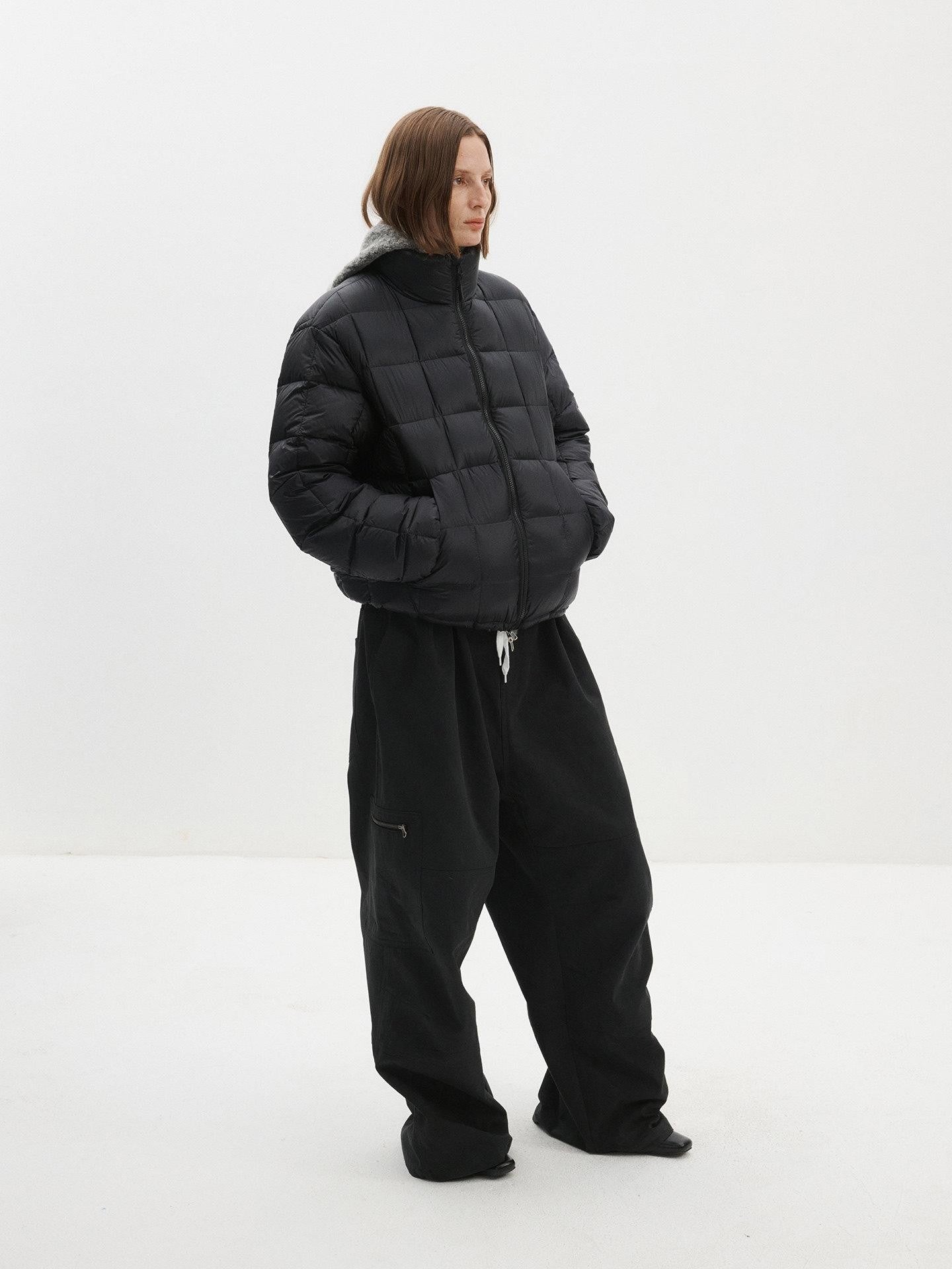 Delivery Black Baggy Cargo Drawstring Pockets Women&