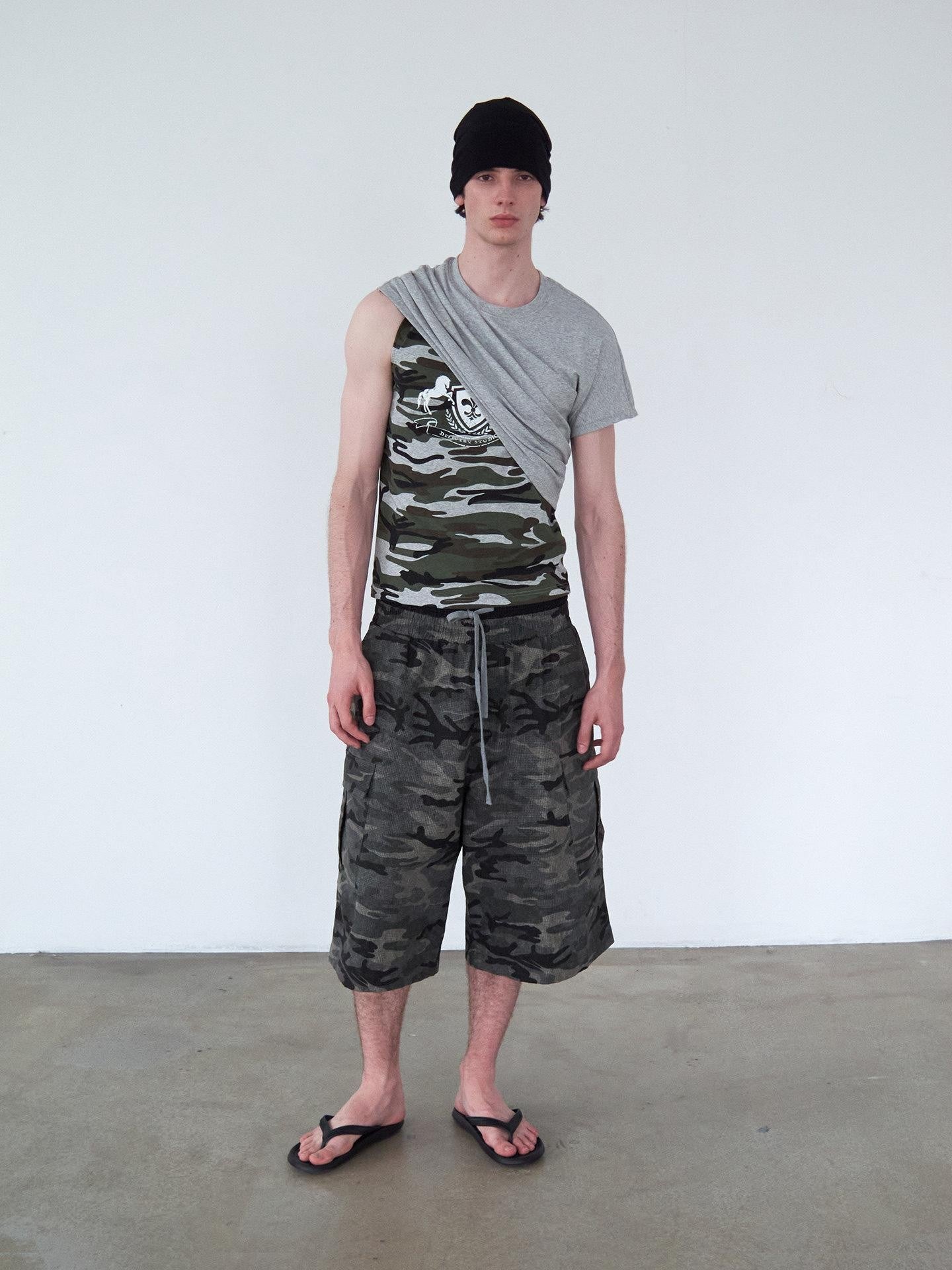 Delivery Camo Print Deconstructed Spliced Women&
