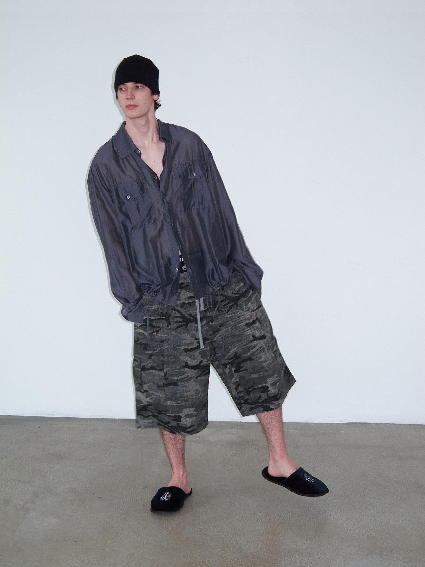 Delivery Camouflage Plaid Patchwork Double Waist Women&