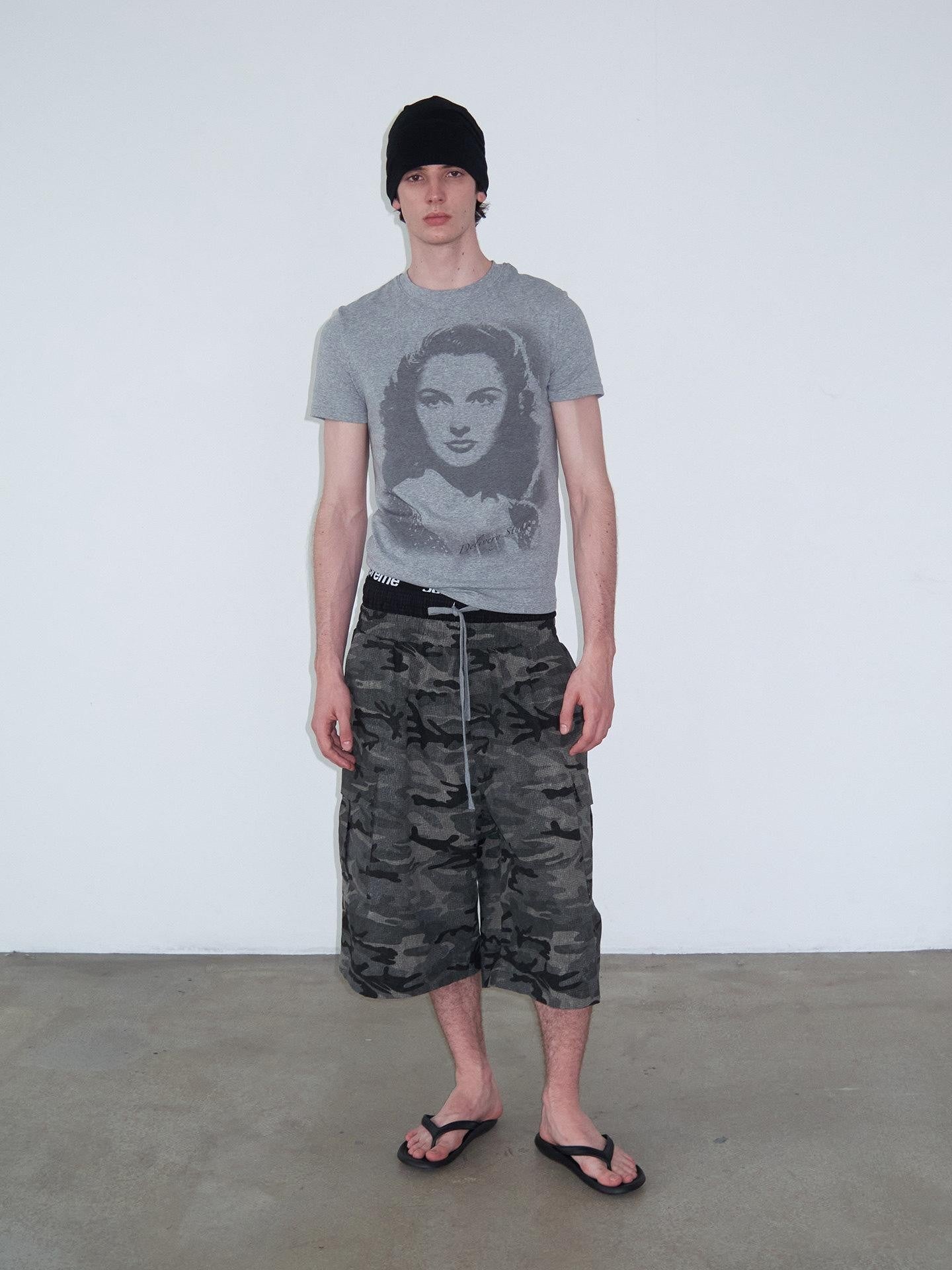 Delivery Camouflage Plaid Patchwork Double Waist Women&