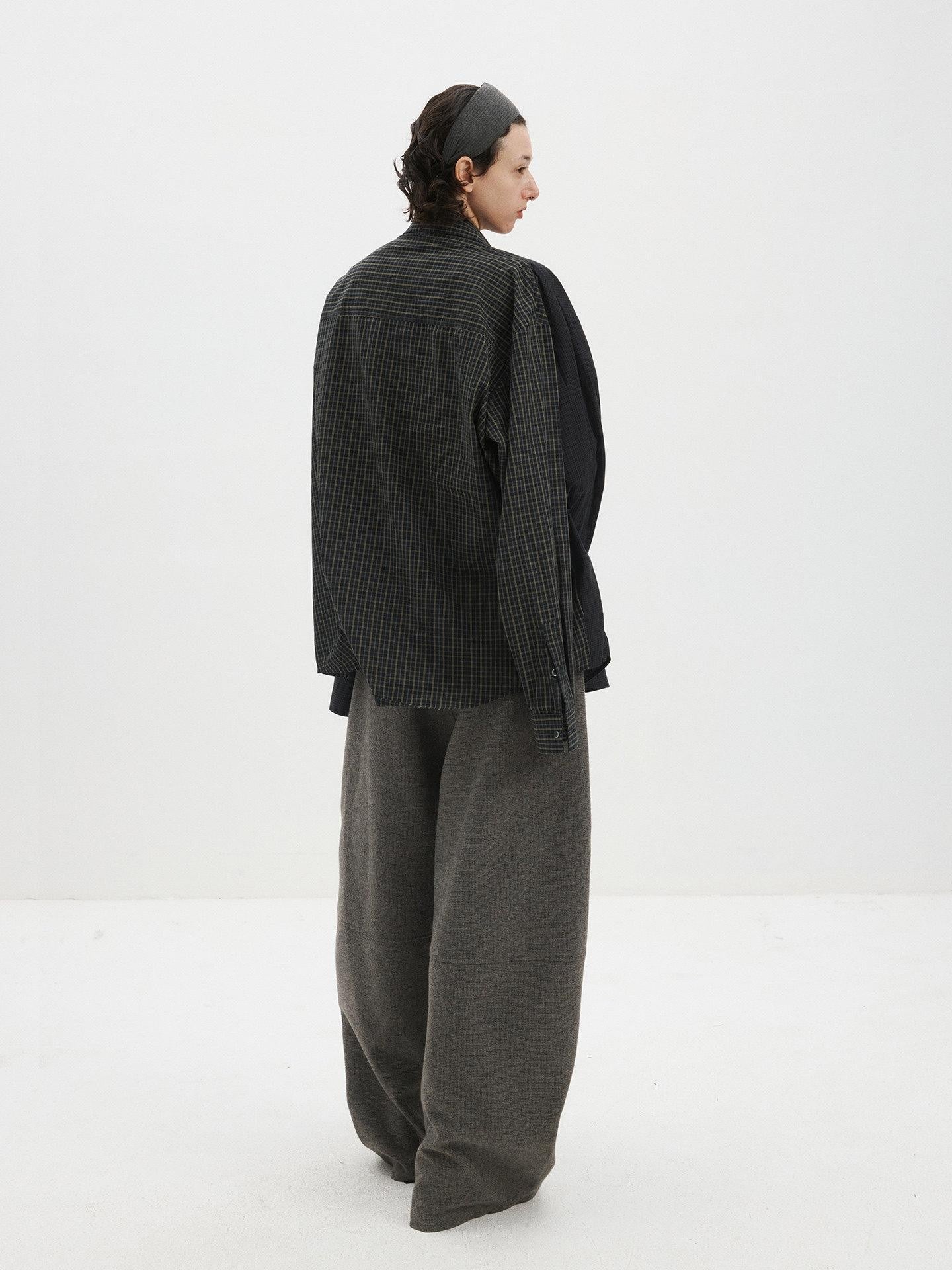 Delivery Colorblock Plaid Faux Layered Convertible Sleeves Women&
