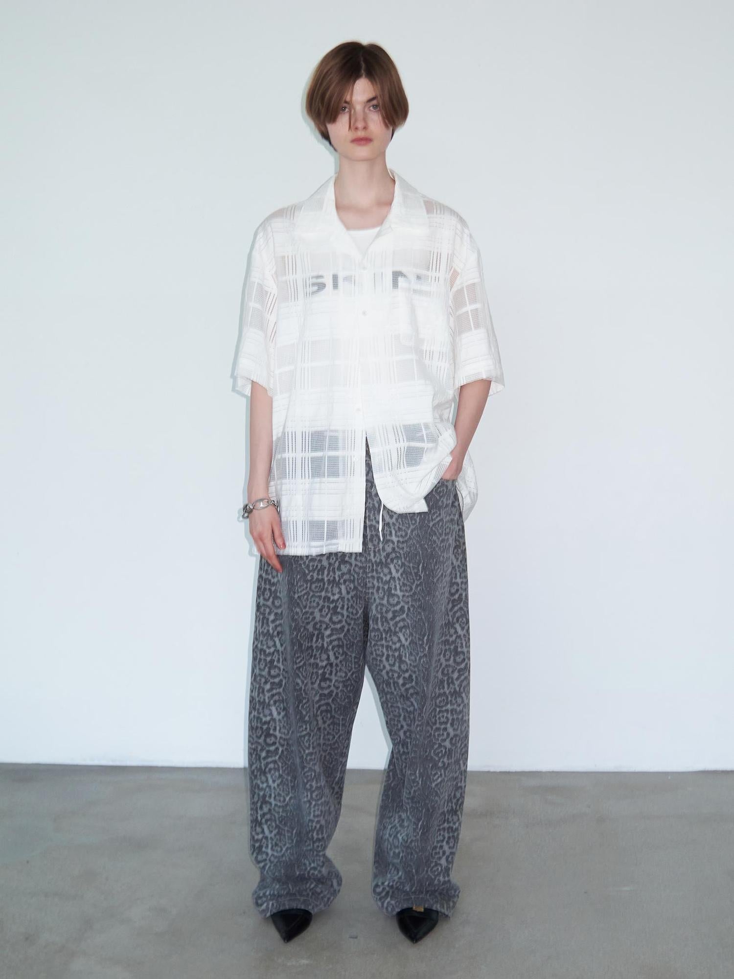 Delivery Crisp White Gingham Cuban Collar Short Sleeve Shirt