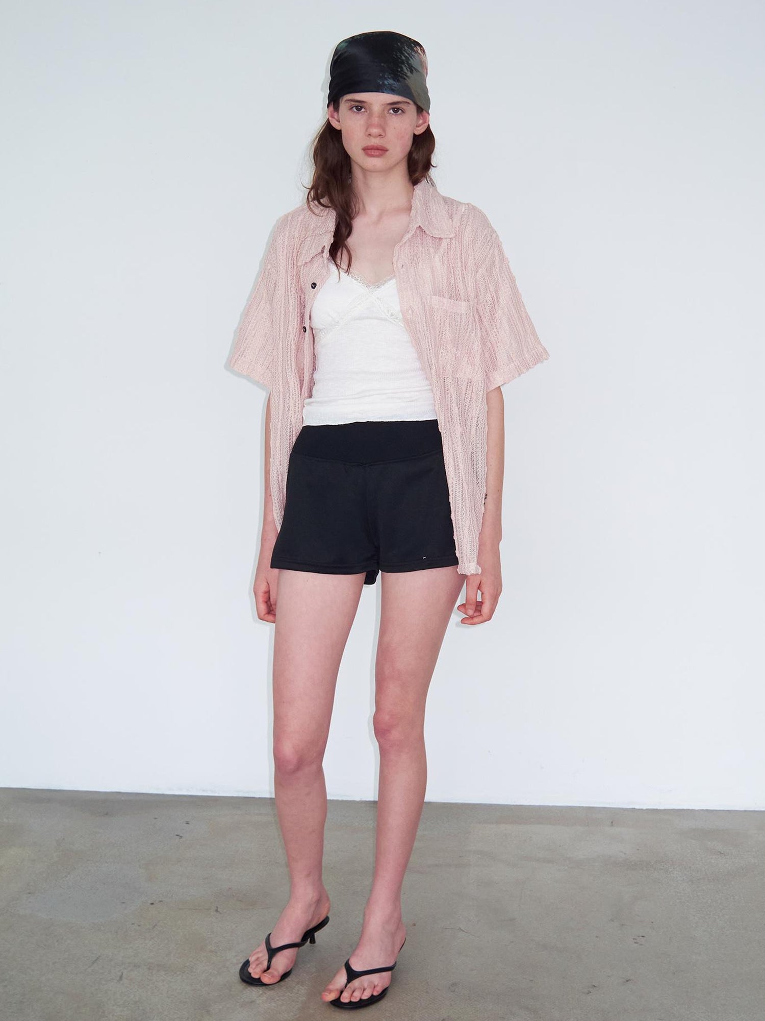 Delivery Crochet Lace Short Sleeve Shirt With Beaded Charm