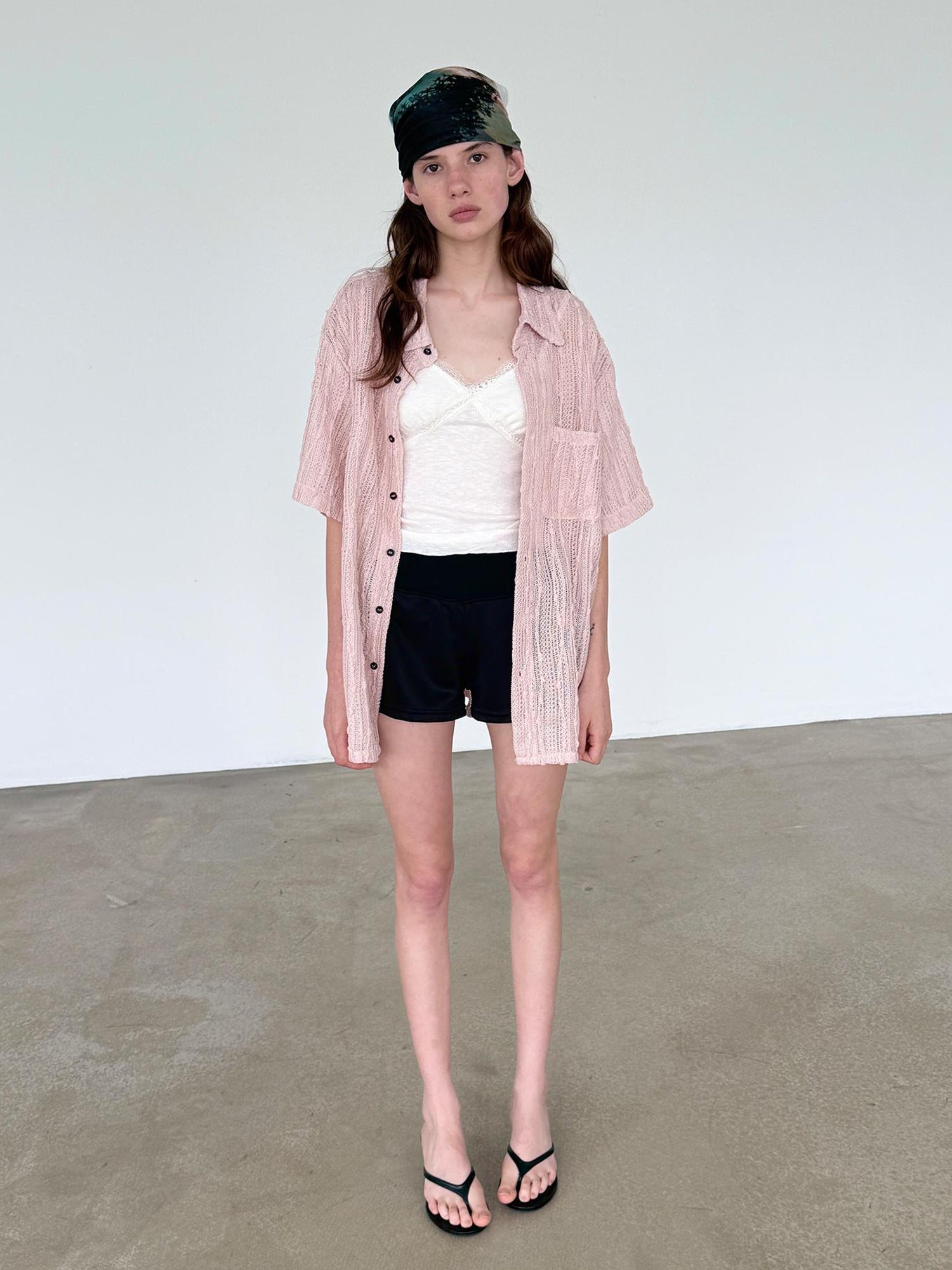 Delivery Crochet Lace Short Sleeve Shirt With Beaded Charm