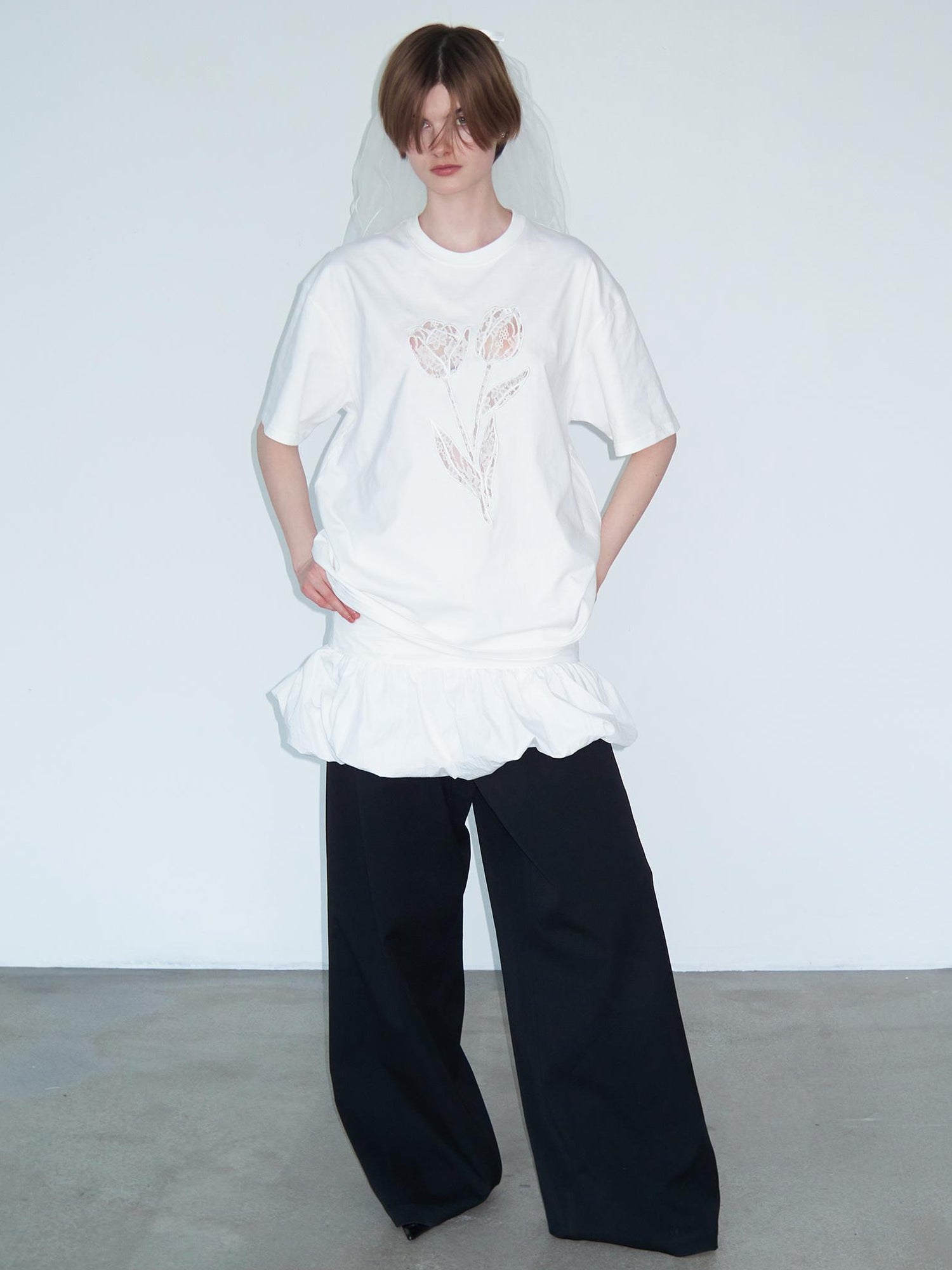 Delivery Delivery Floral Print Puff Waistchain Skirt Set