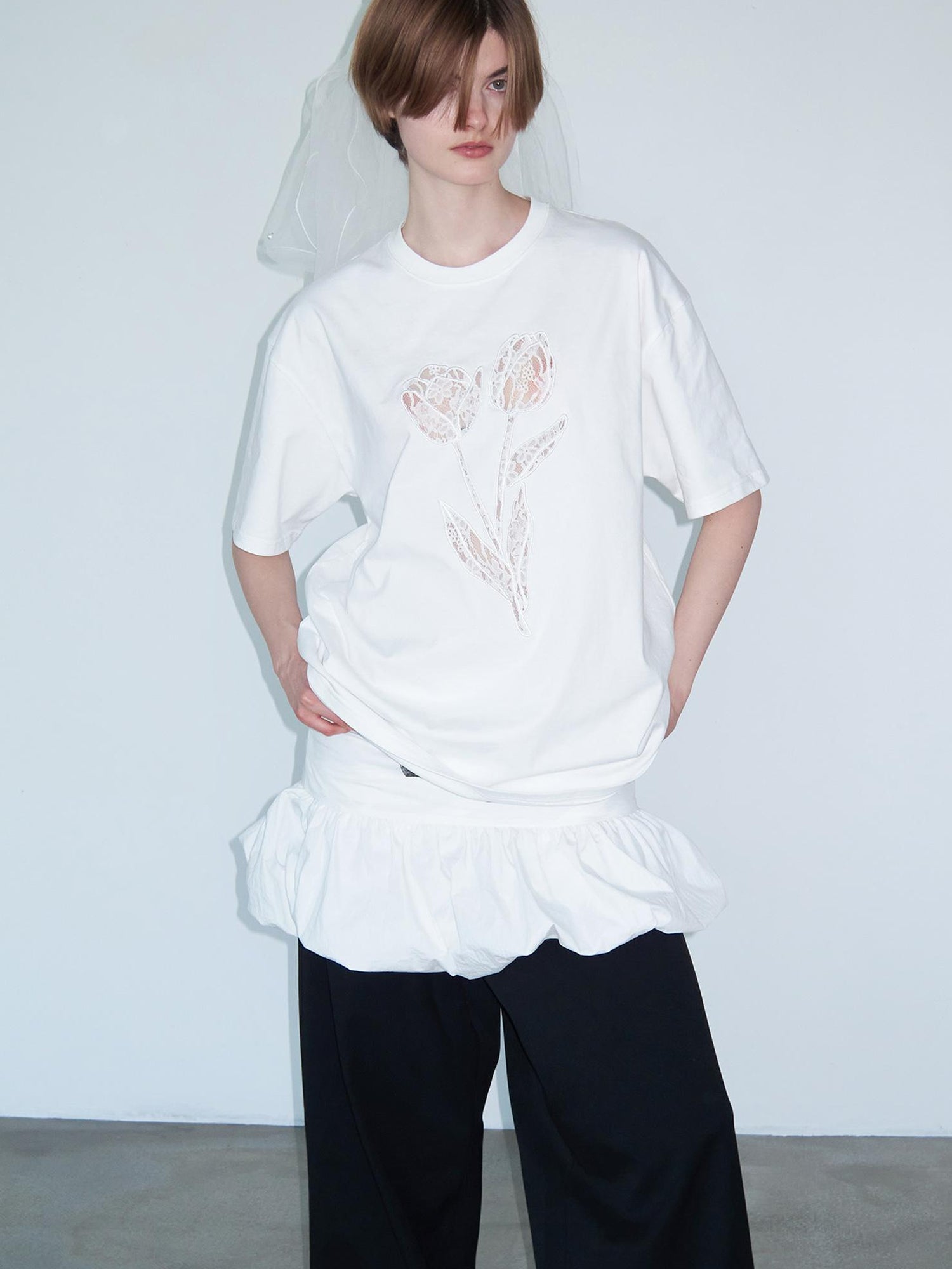 Delivery Delivery Floral Print Puff Waistchain Skirt Set