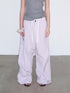 Delivery Delivery Light Pink Purple Striped White Trim Drawstring Wide Leg Pants
