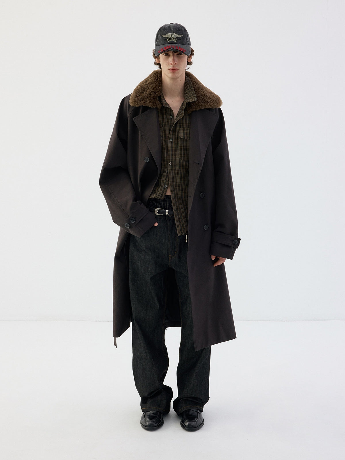Delivery_Detachable_Faux_Fur_Collar_Warm_Grey_Loose_Double_Breasted_Women&
