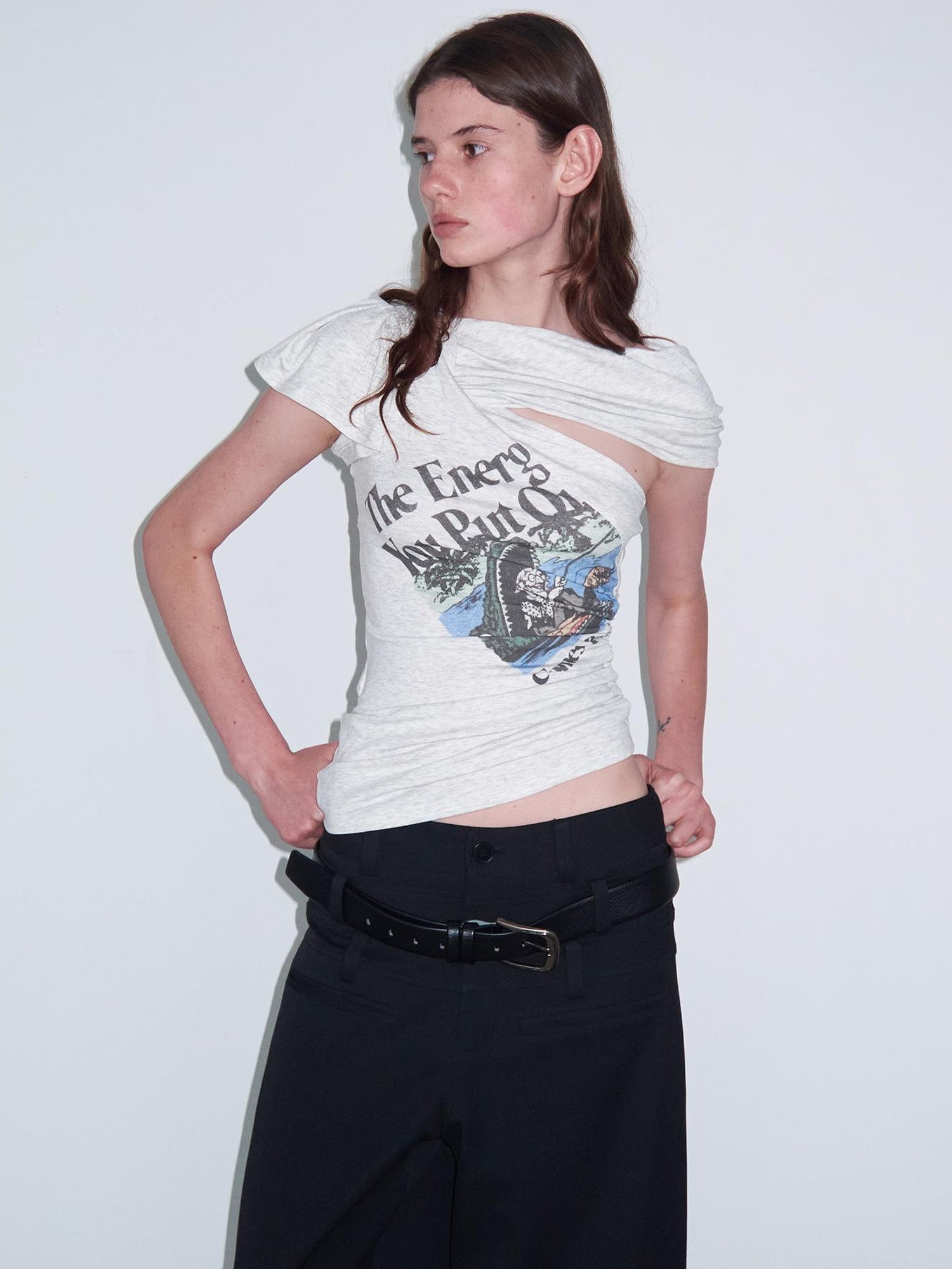 Delivery Energy Folded Sleeve Crop Top