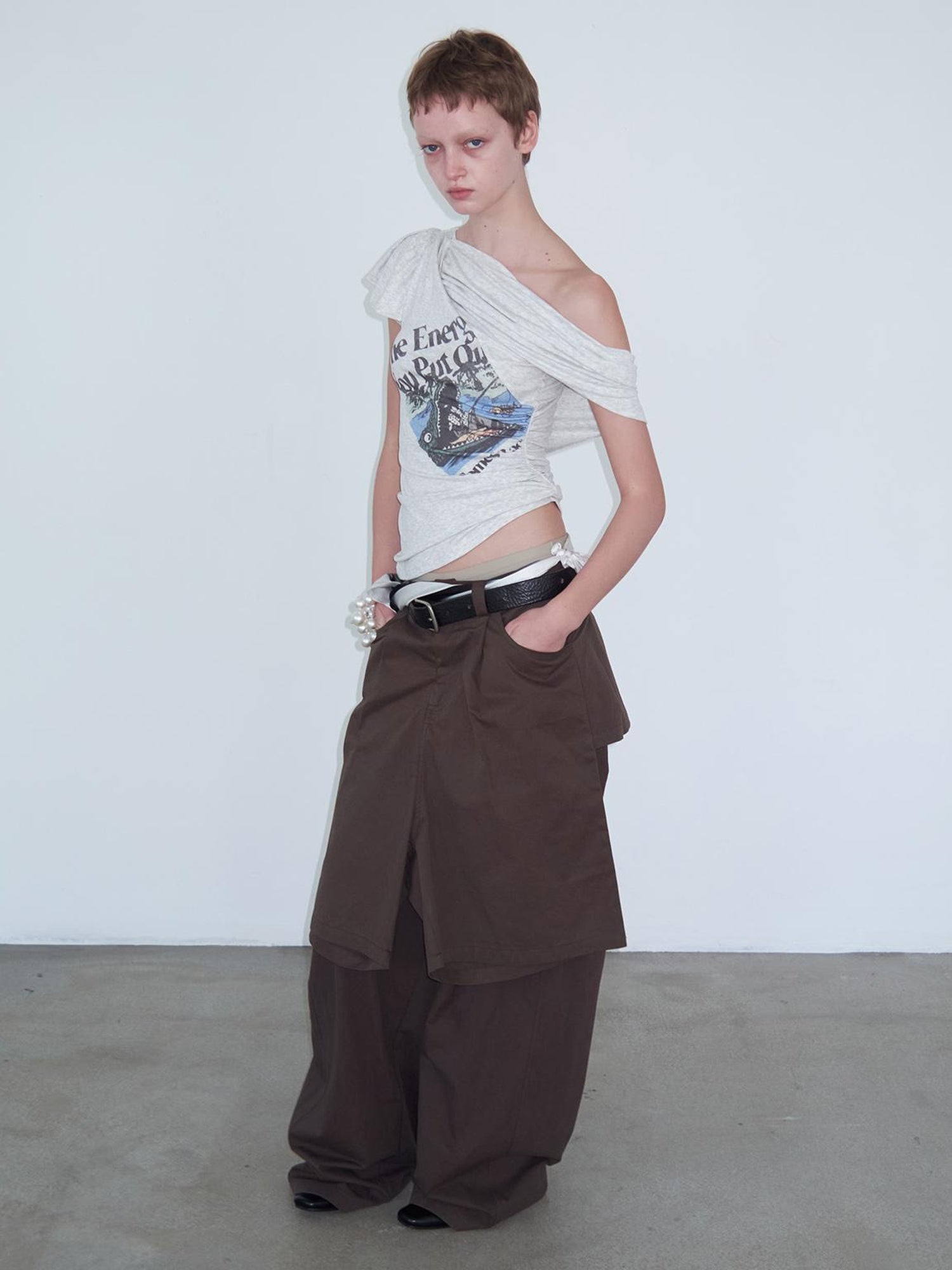 Delivery Energy Folded Sleeve Crop Top