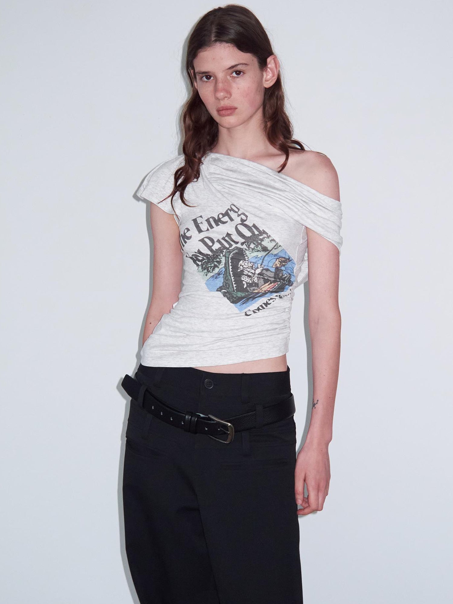 Delivery Energy Folded Sleeve Crop Top