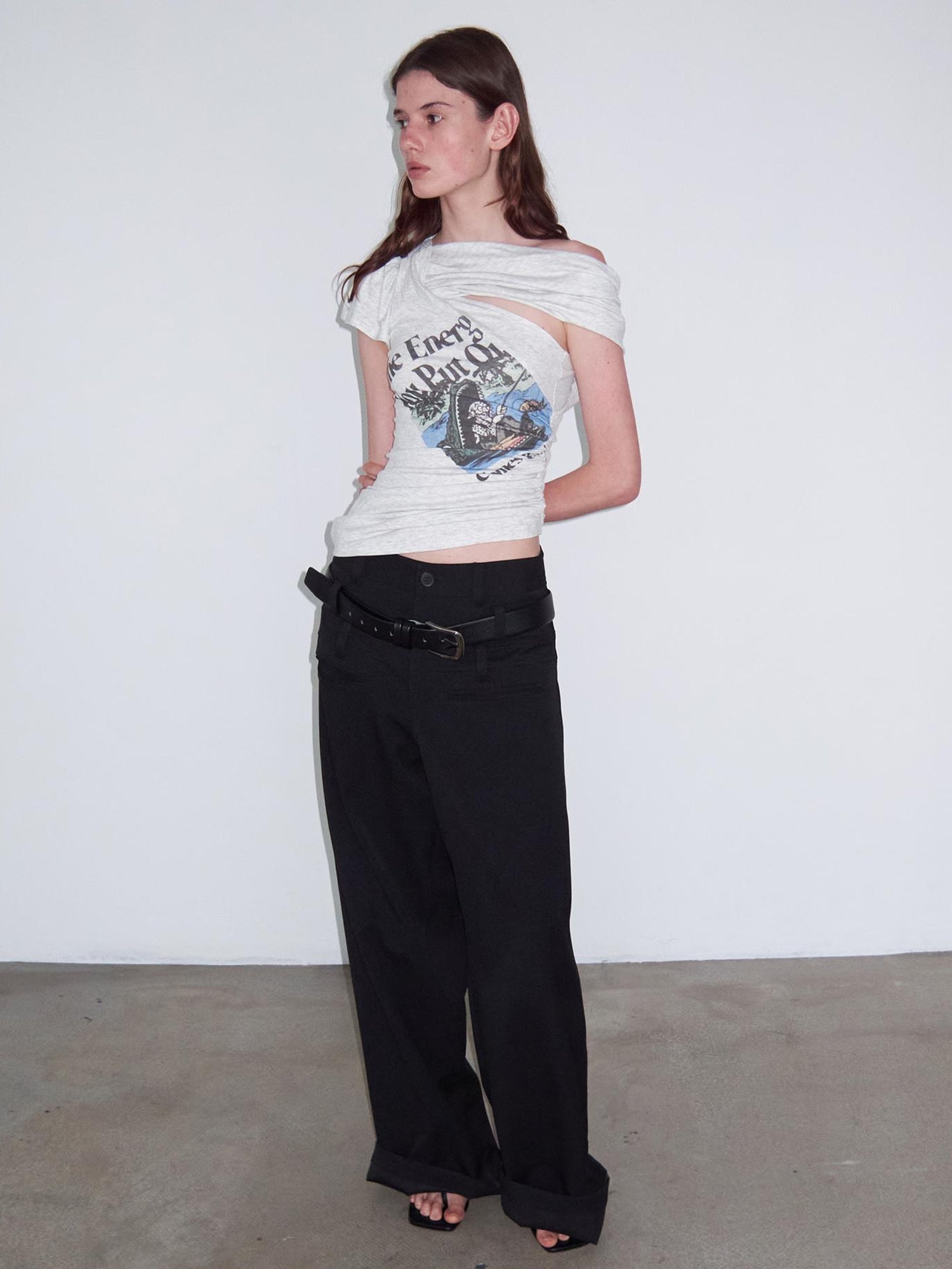 Delivery Energy Folded Sleeve Crop Top