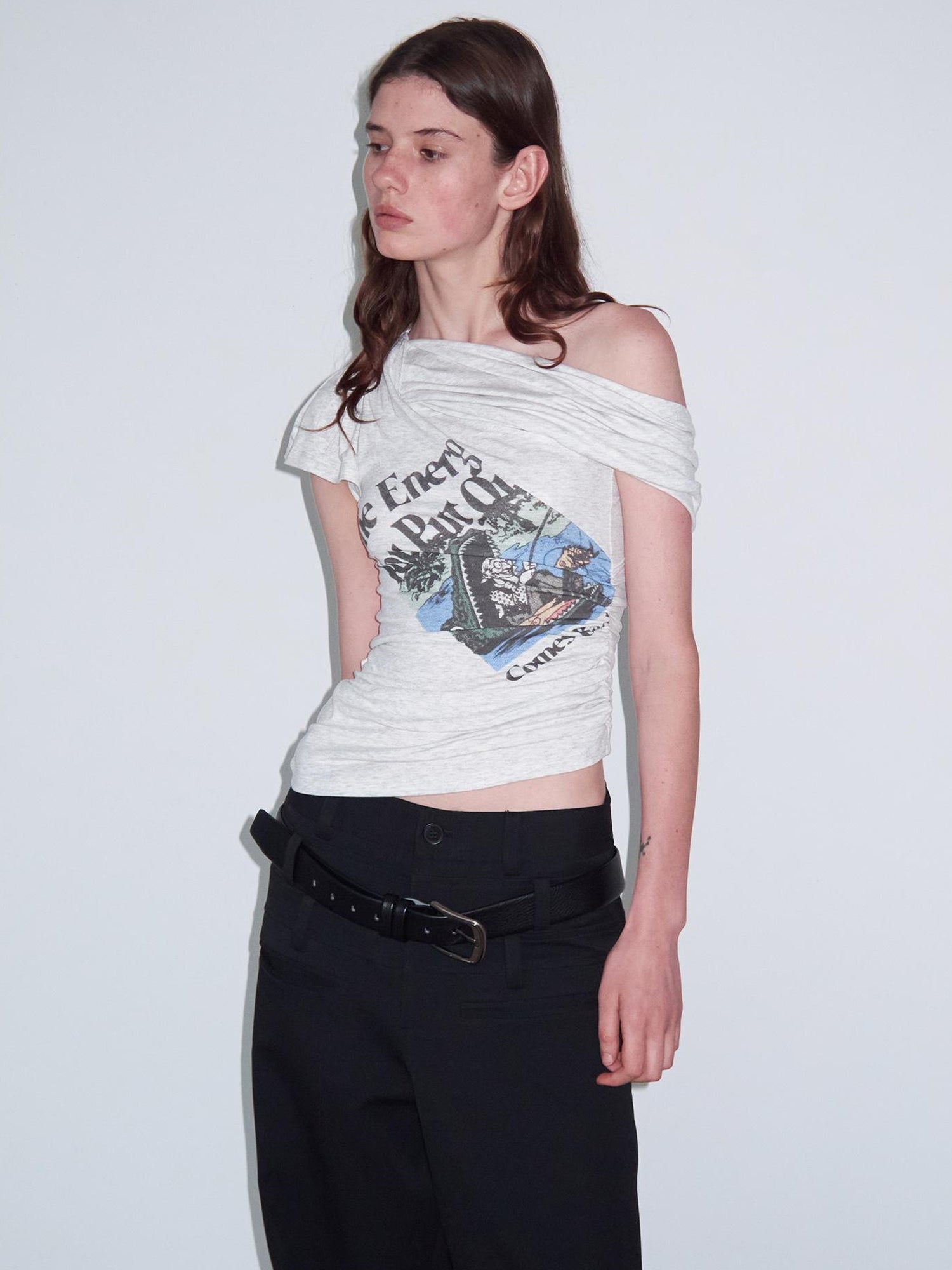 Delivery Energy Folded Sleeve Crop Top