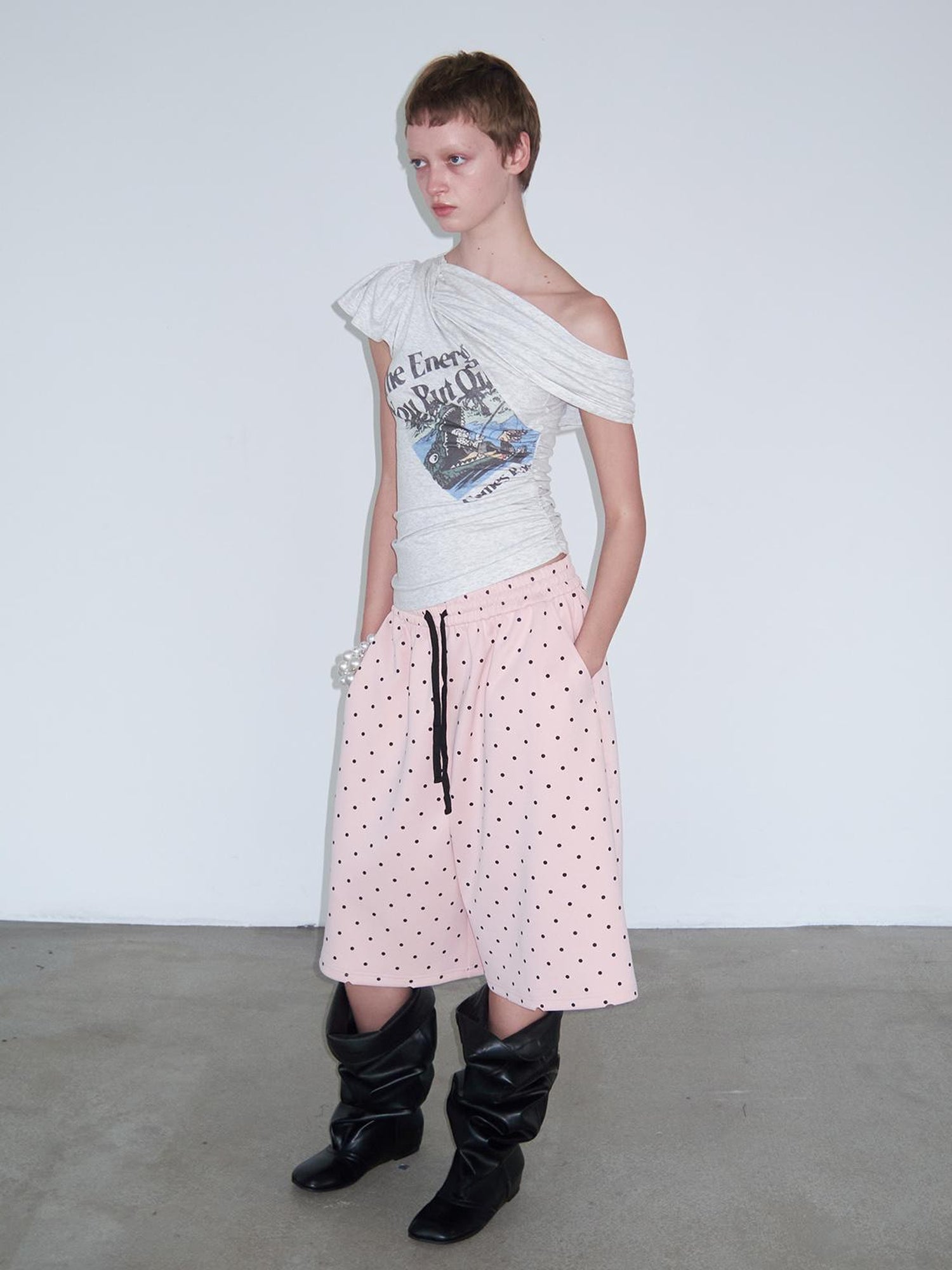 Delivery Energy Folded Sleeve Crop Top