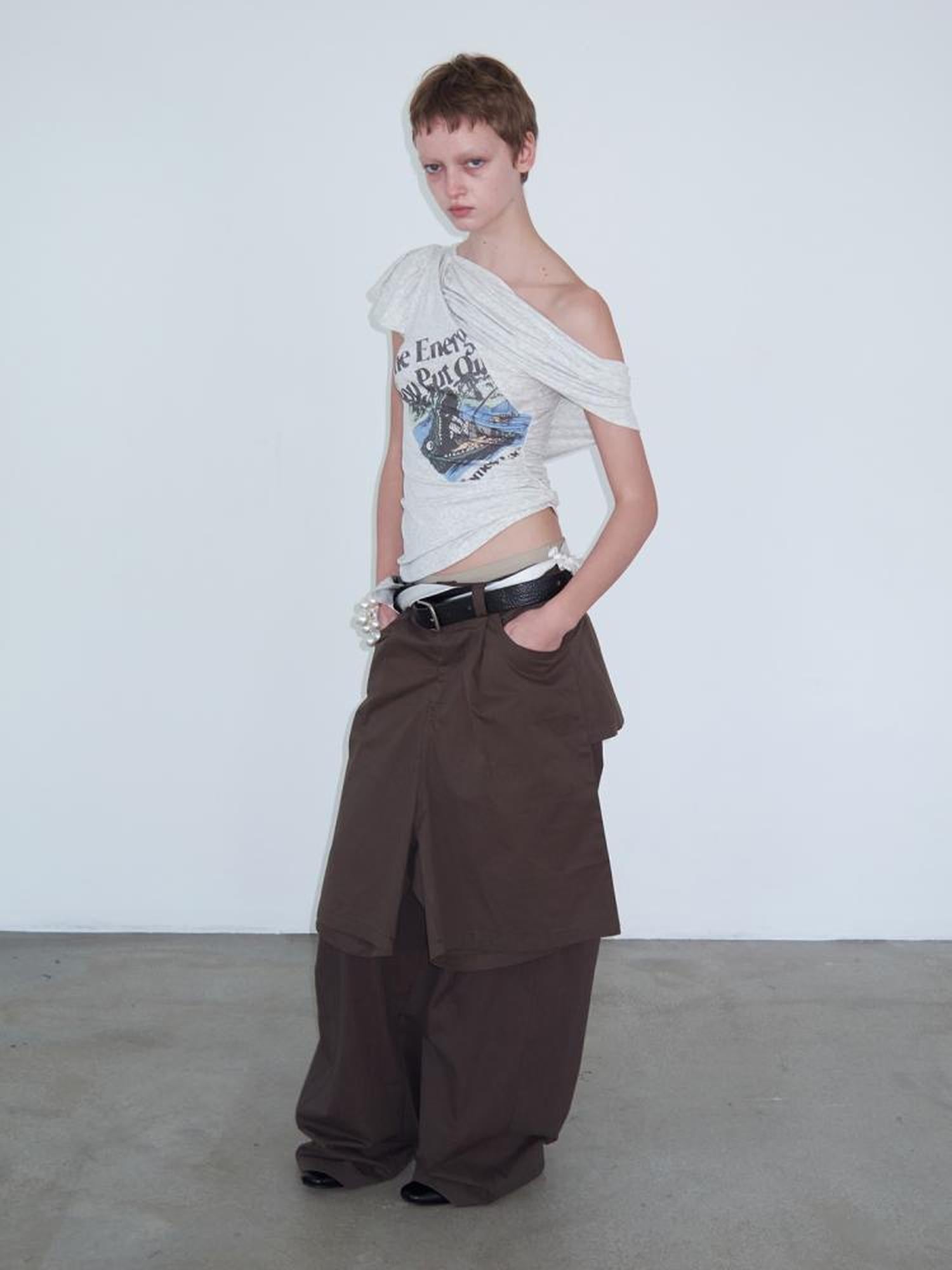 Delivery Energy Folded Sleeve Crop Top