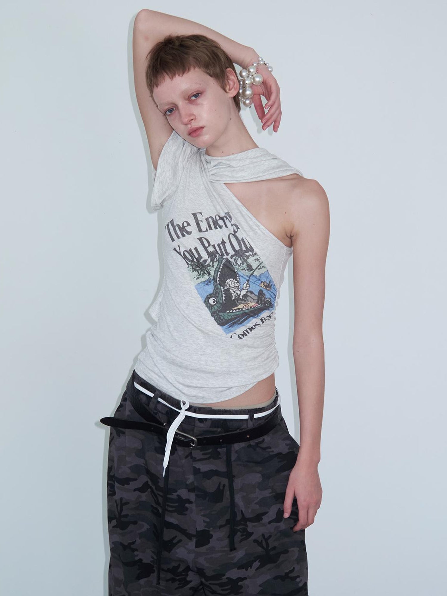 Delivery Energy Folded Sleeve Crop Top