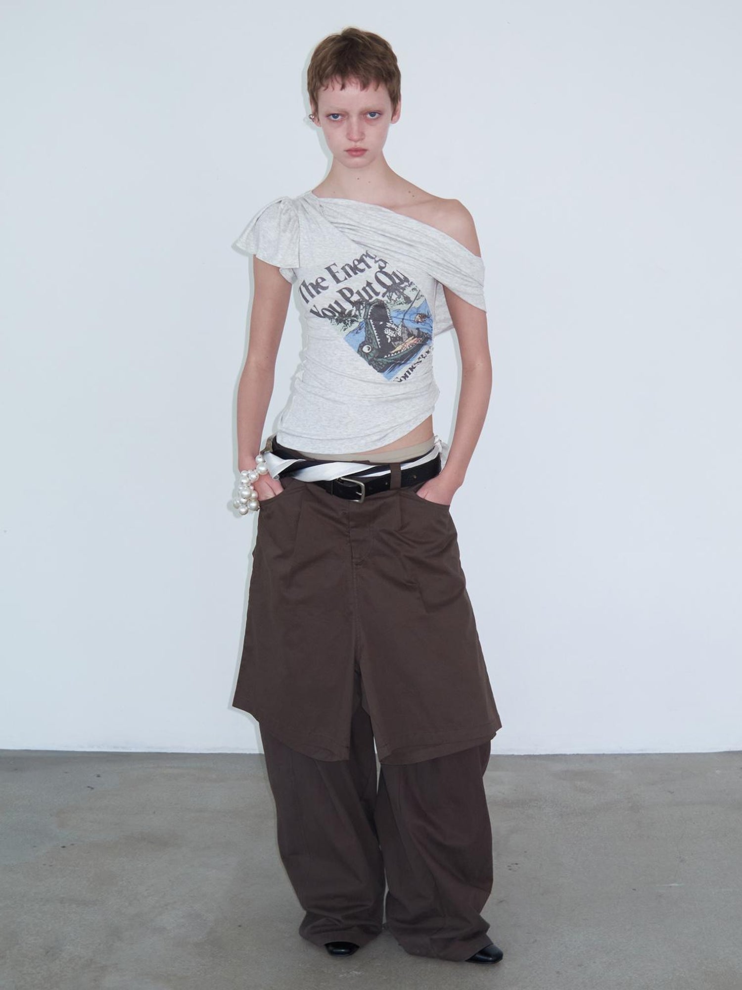 Delivery Energy Folded Sleeve Crop Top