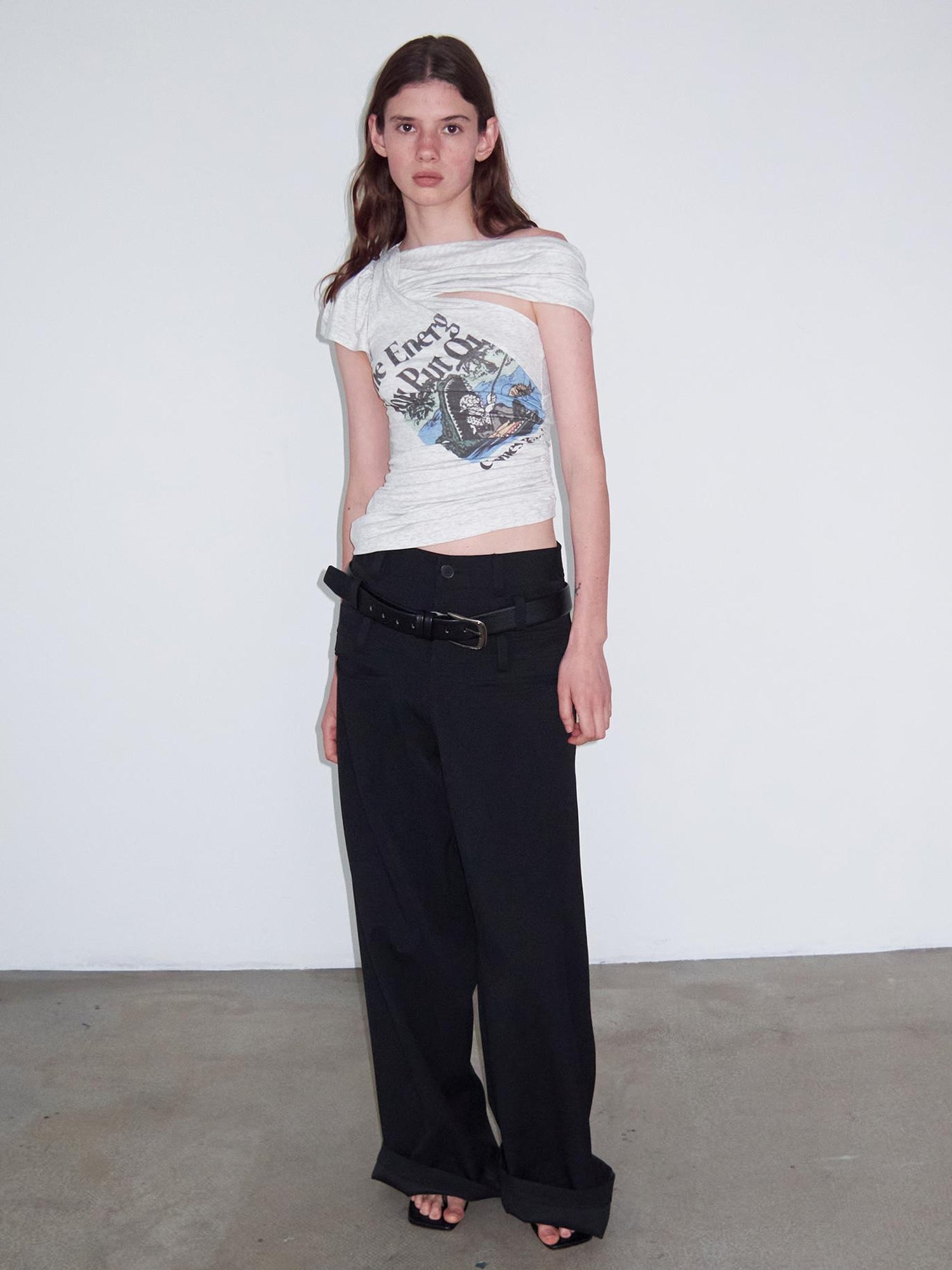 Delivery Energy Folded Sleeve Crop Top