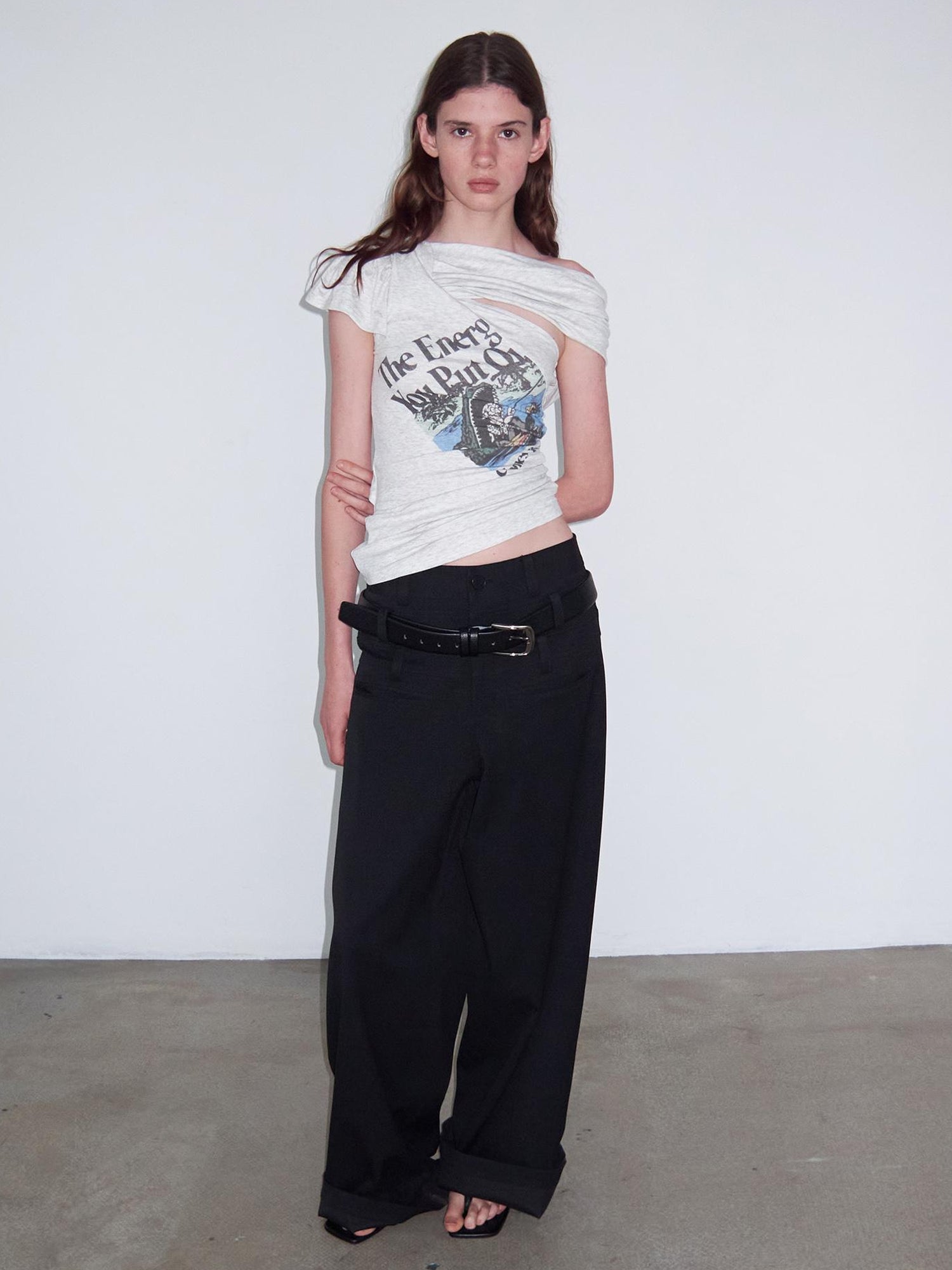 Delivery Energy Folded Sleeve Crop Top