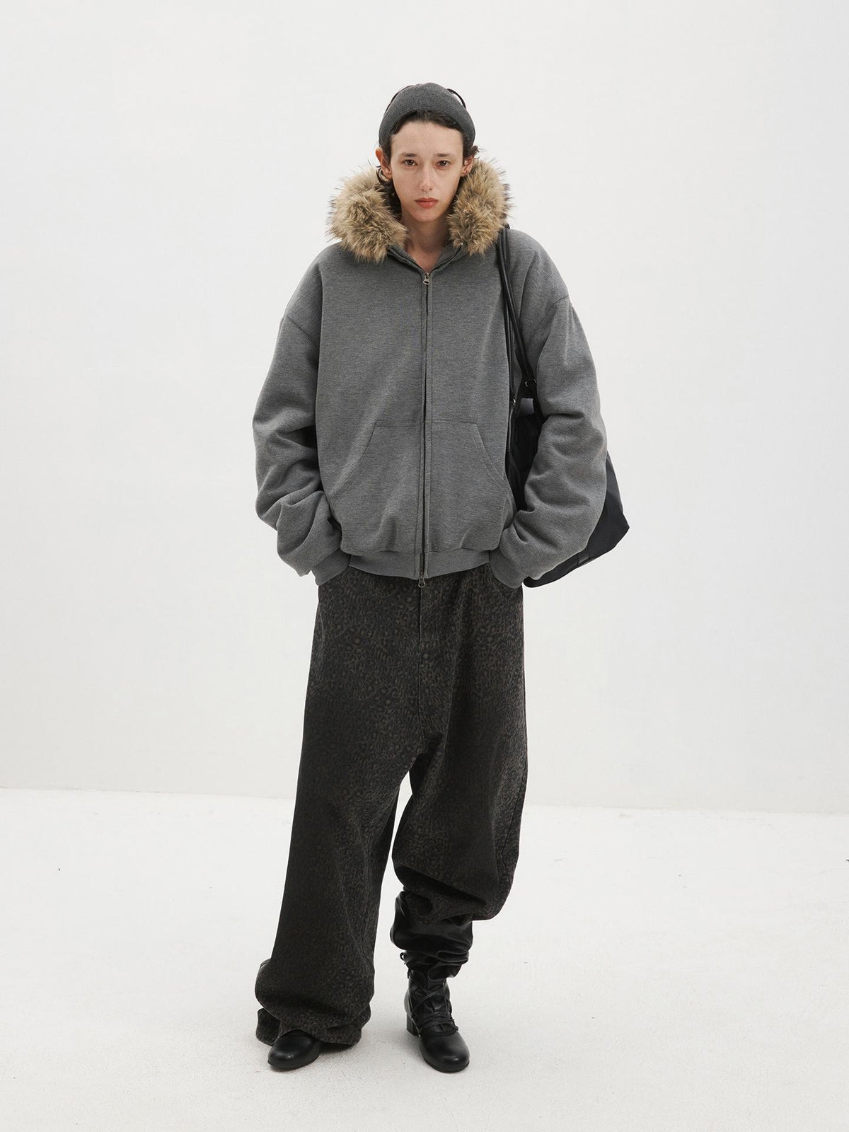 Delivery Fleece Lined Fur Trim Hooded Thick Warm Women&