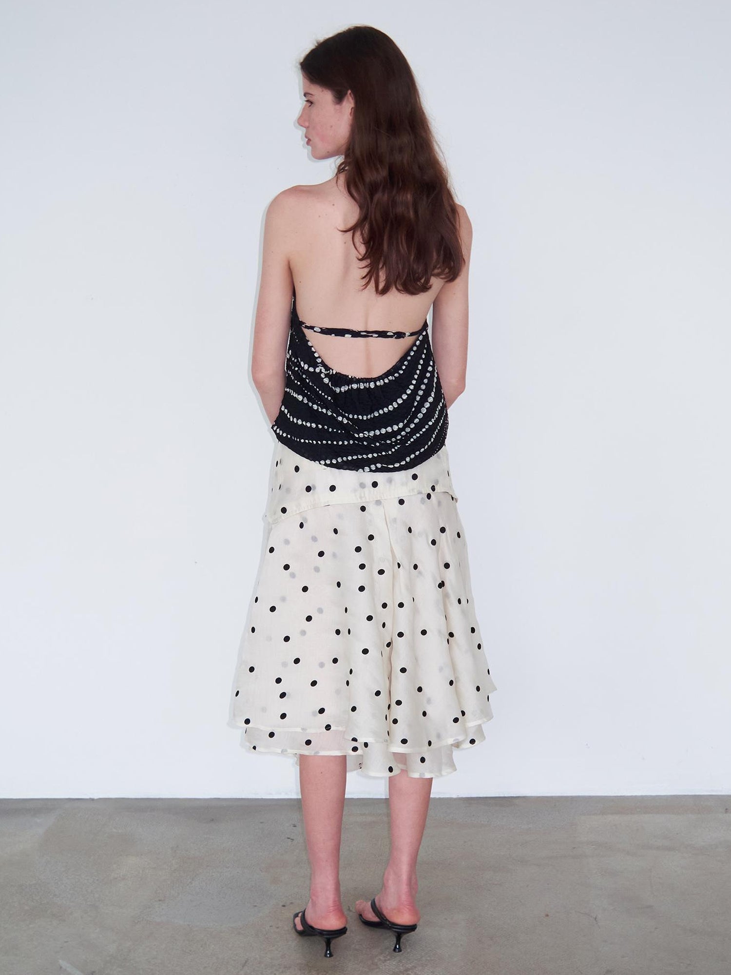 Delivery Gradient Dot Textured Halter Neck Top