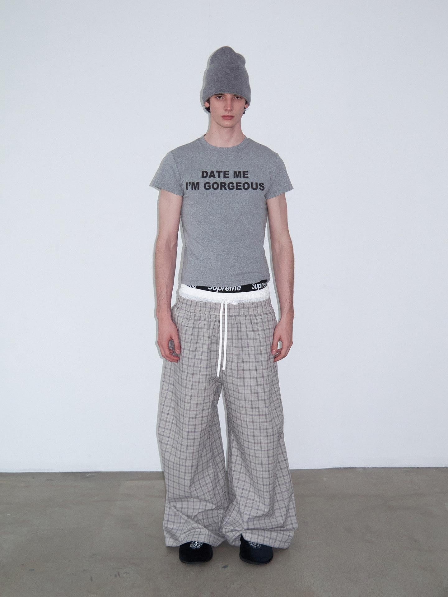 Delivery Grey Letter Print Crew Neck Straight Women&