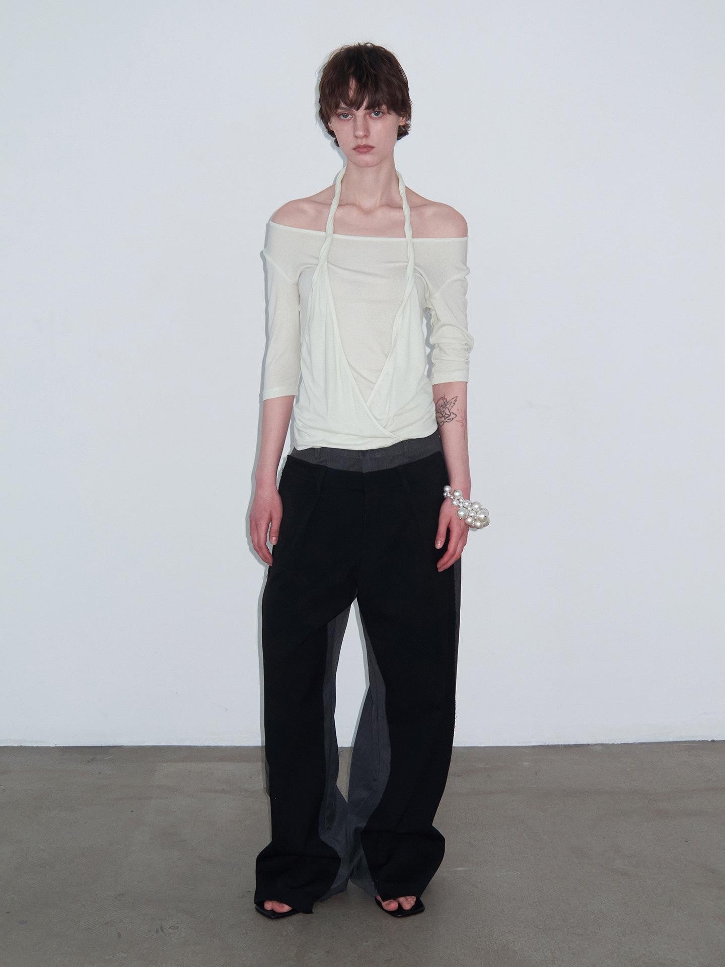 Delivery Layered Knot Halter Round Neck Women&