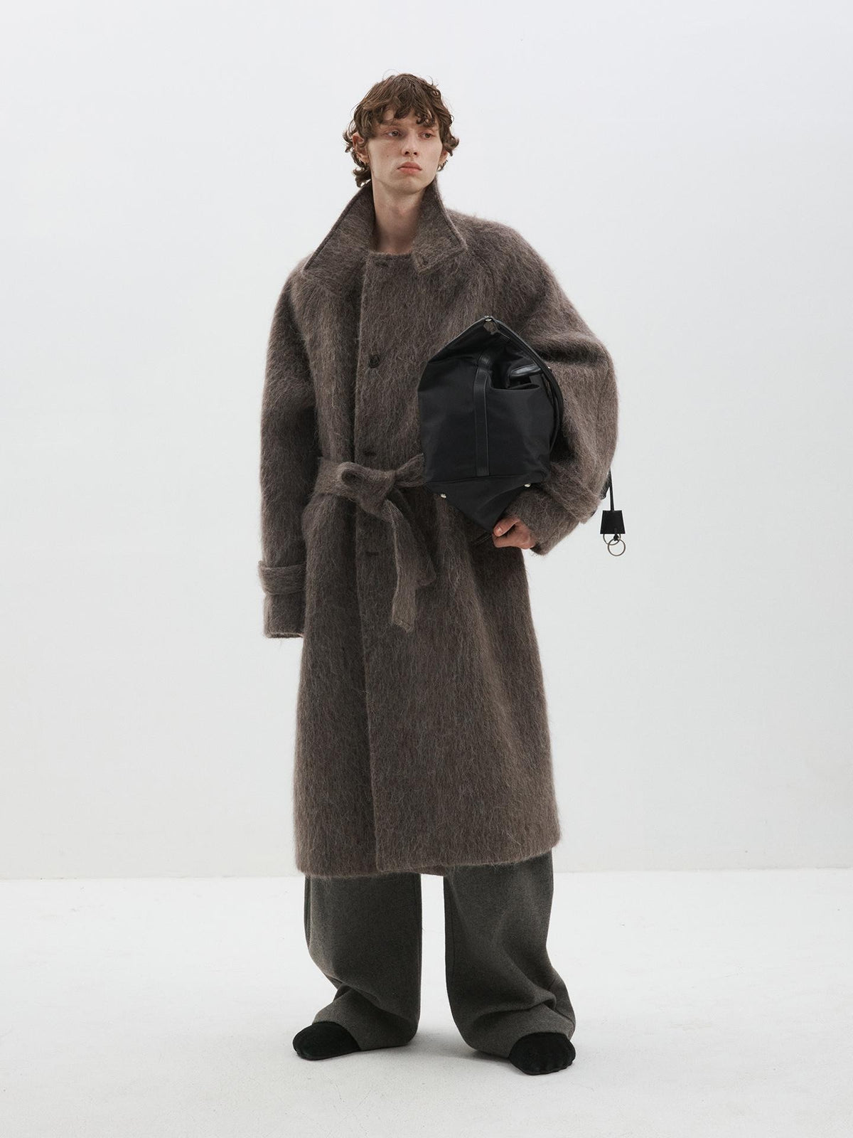 Delivery Loose Stand Collar Alpaca Wool Blend Women&