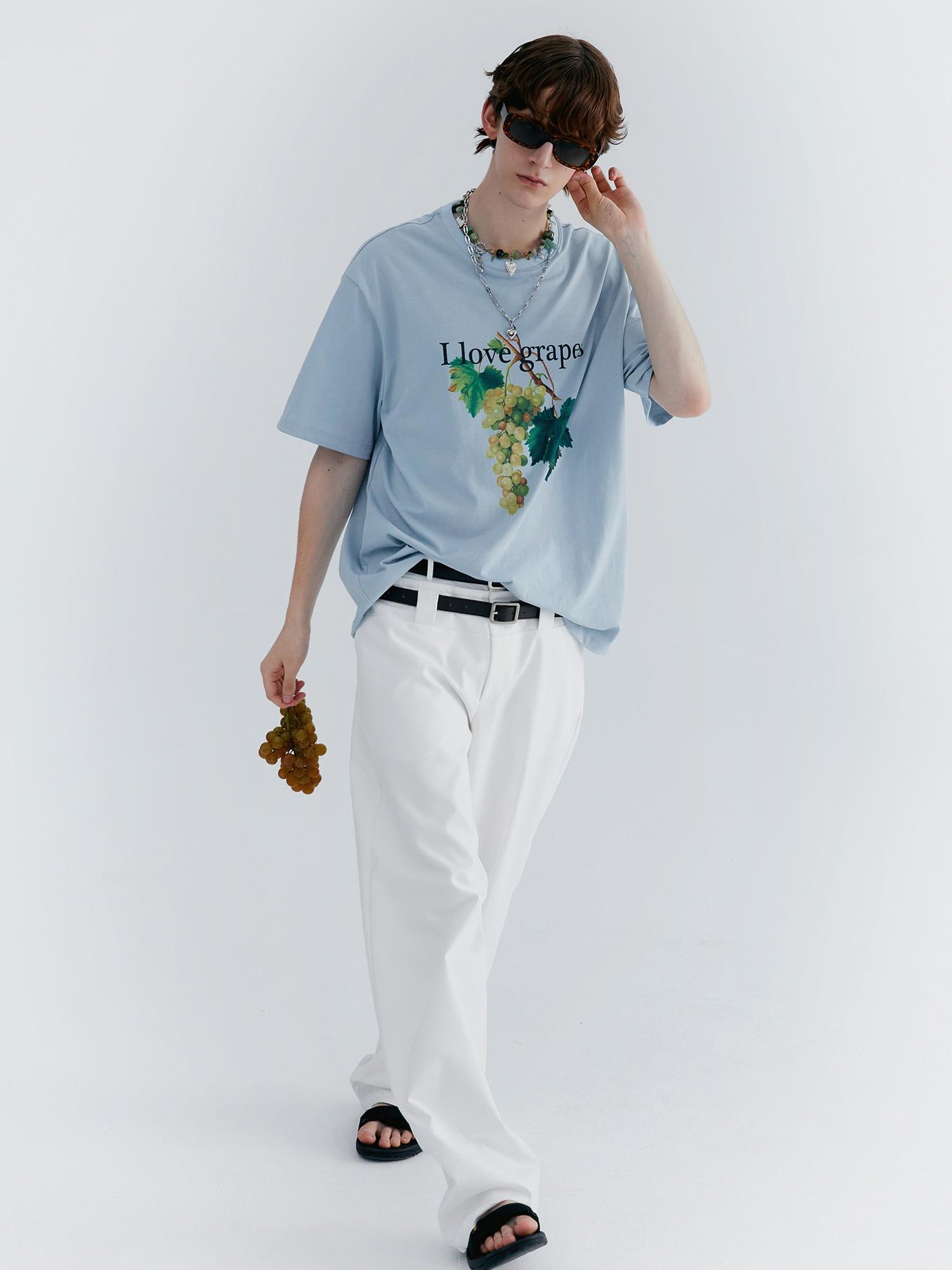 Delivery Love Grapes Print T-Shirt