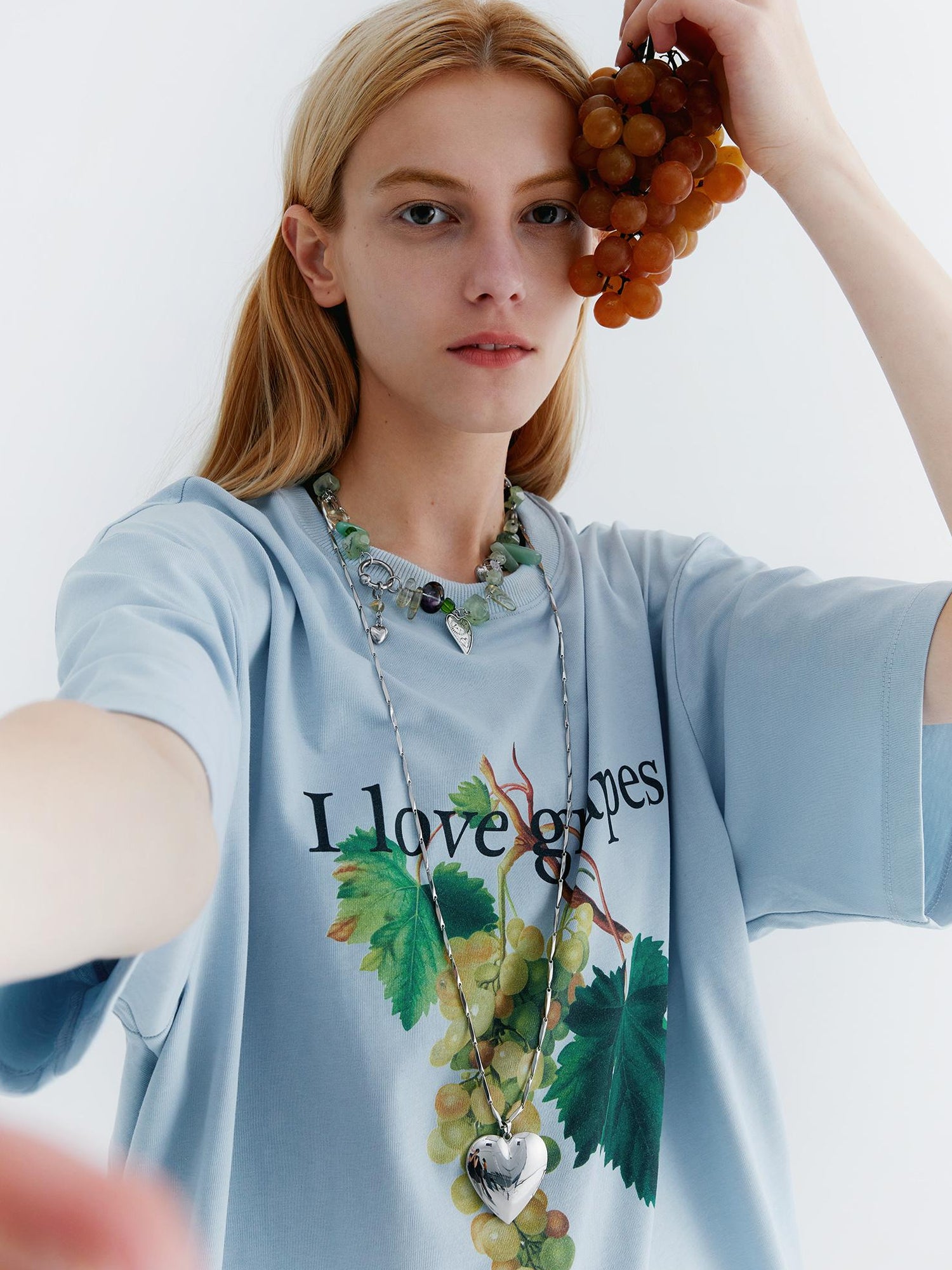 Delivery Love Grapes Print T-Shirt