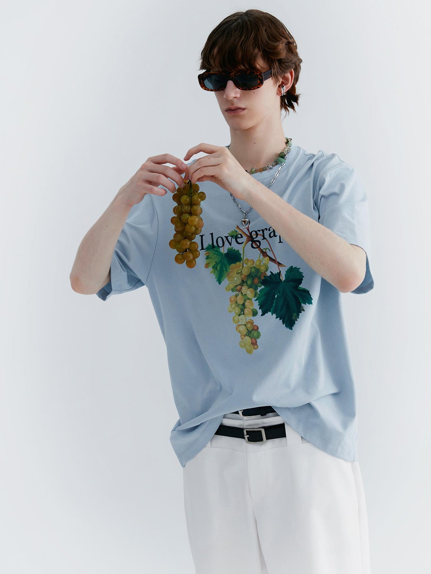 Delivery Love Grapes Print T-Shirt