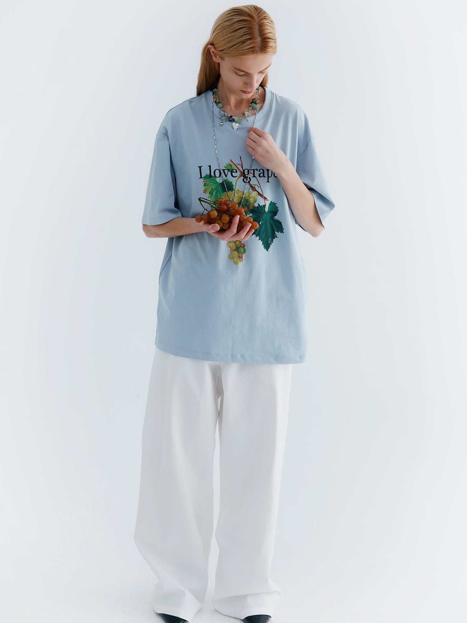 Delivery Love Grapes Print T-Shirt