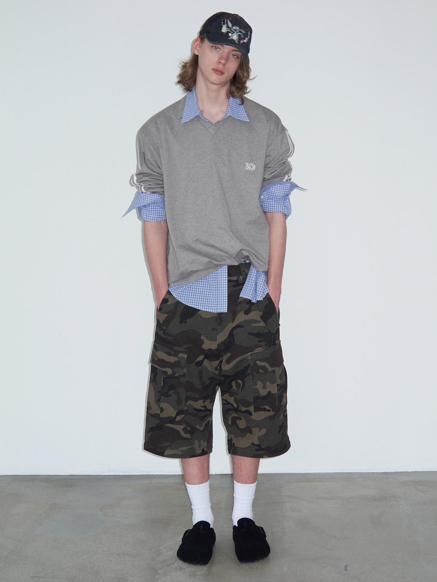 Delivery Polo Collar Embroidered Logo Long Sleeve T-Shirt Casual Loose Fit