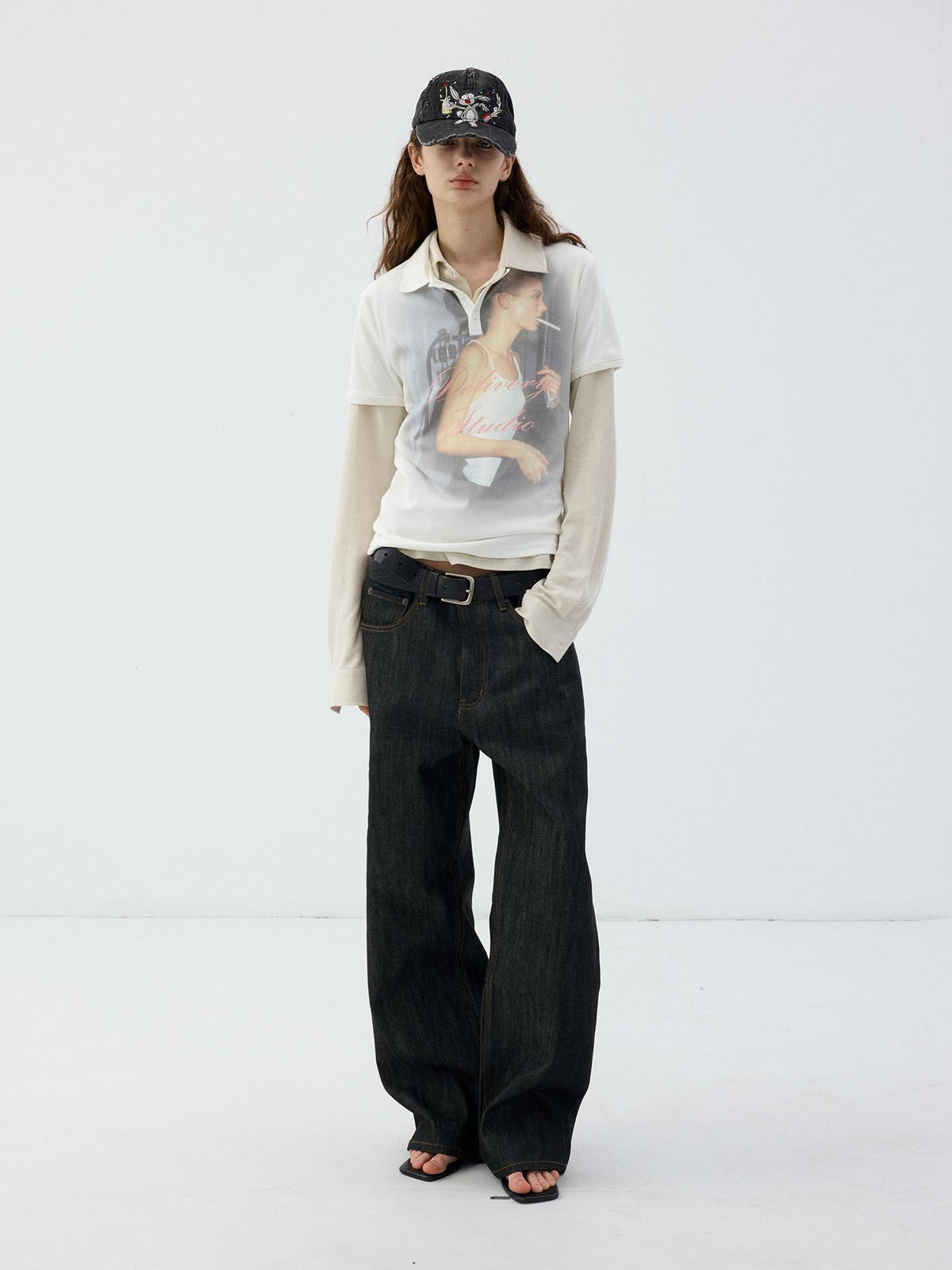 Delivery Raglan Sleeve Polo Collar Patch Pocket Womens Cotton Linen Long Sleeve T-shirts