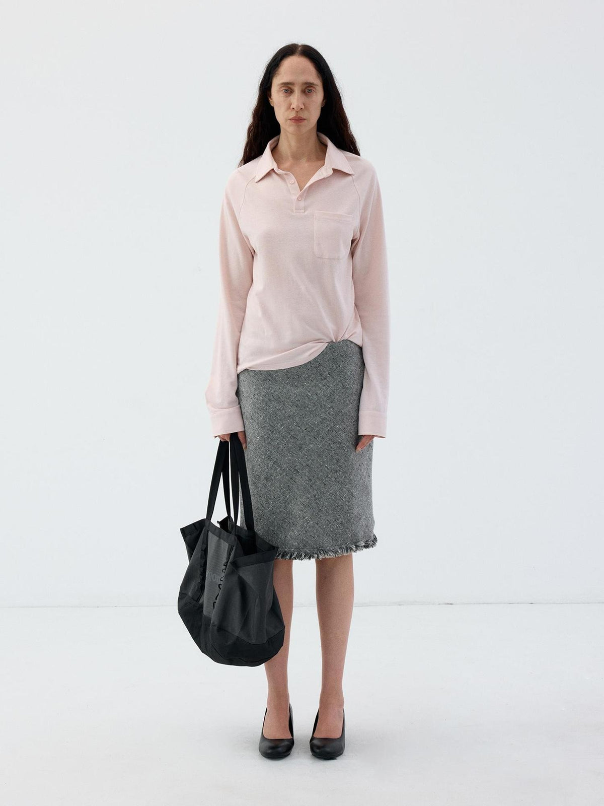Delivery Raglan Sleeve Polo Collar Patch Pocket Womens Cotton Linen Long Sleeve T-shirts