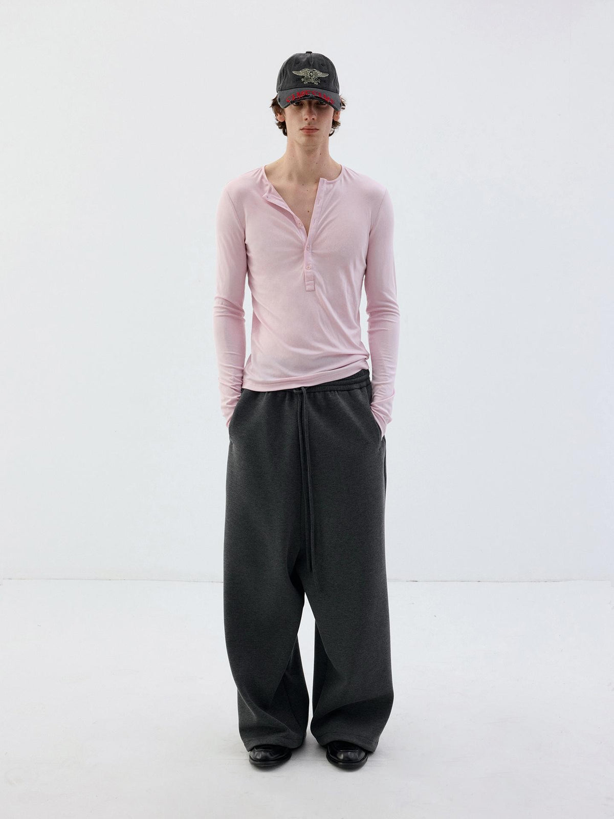 Delivery Slim Fit Henley Neck Lyocell Wool Women&
